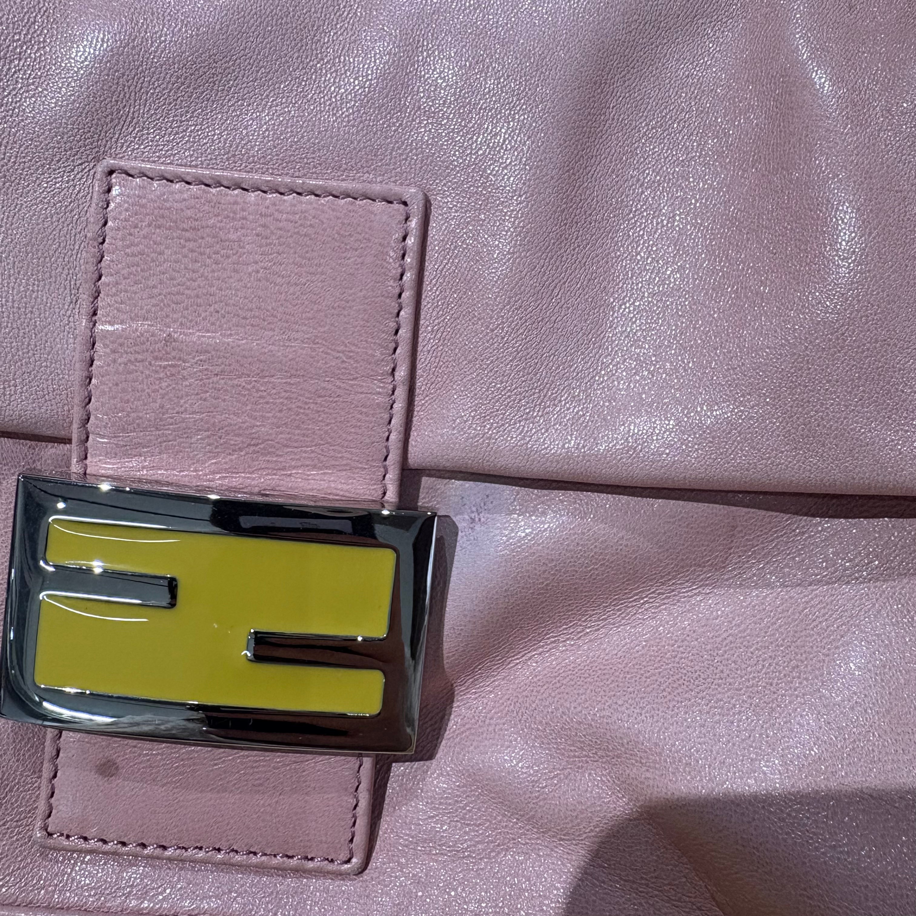 Baguette Pink Nappa Leather Shoulder Bag