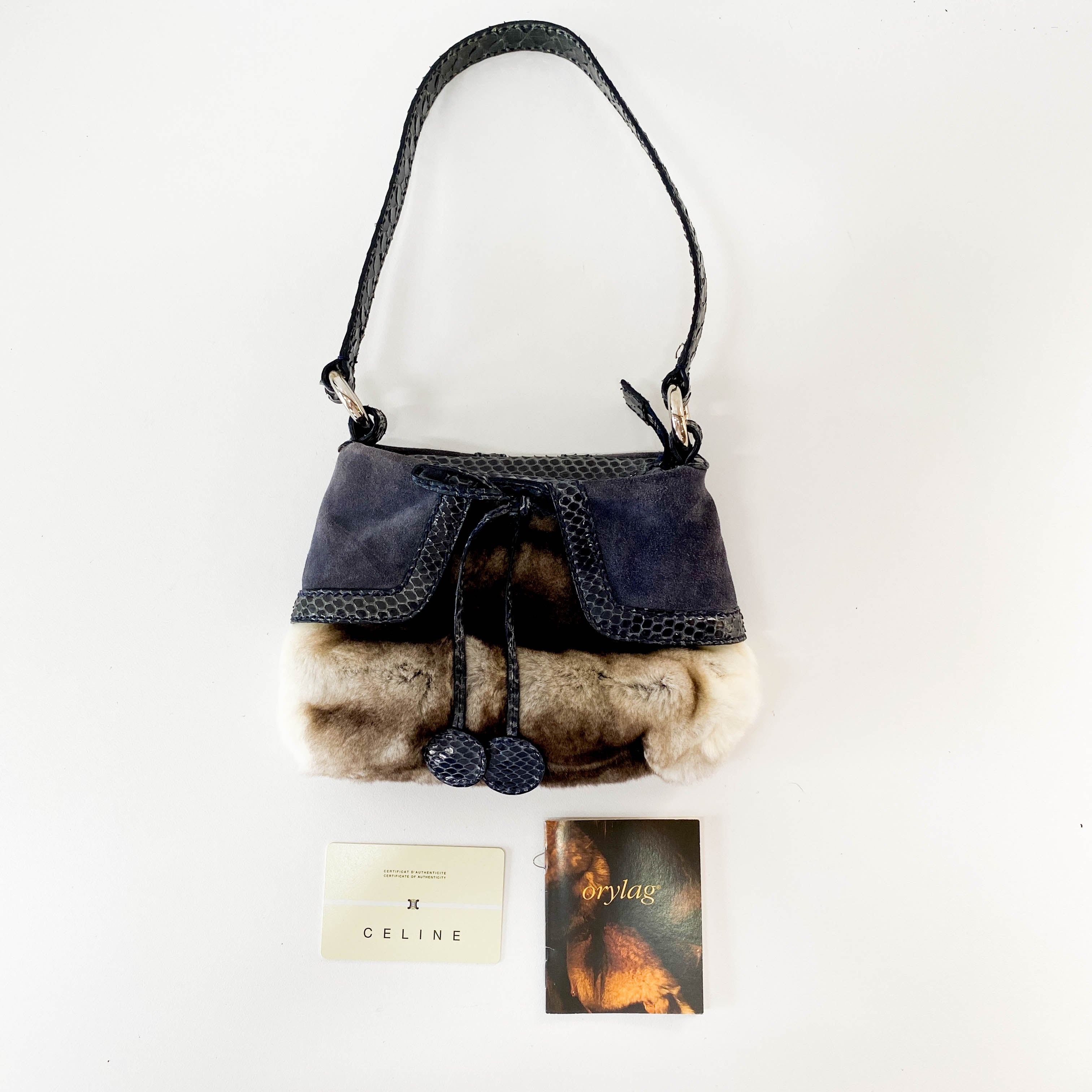 Multi-colour Rabbit Fur Suede & Leather Bag