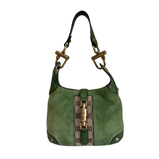 New Jackie Green Suede Shoulder Bag
