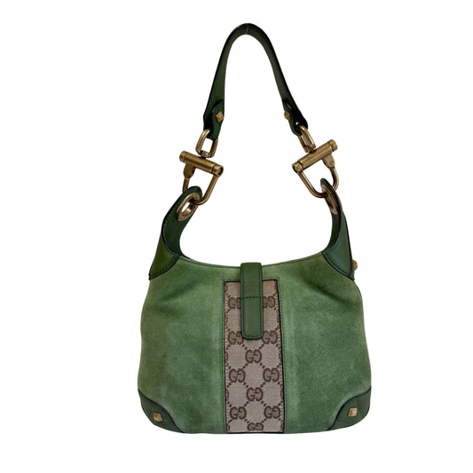 New Jackie Green Suede Shoulder Bag