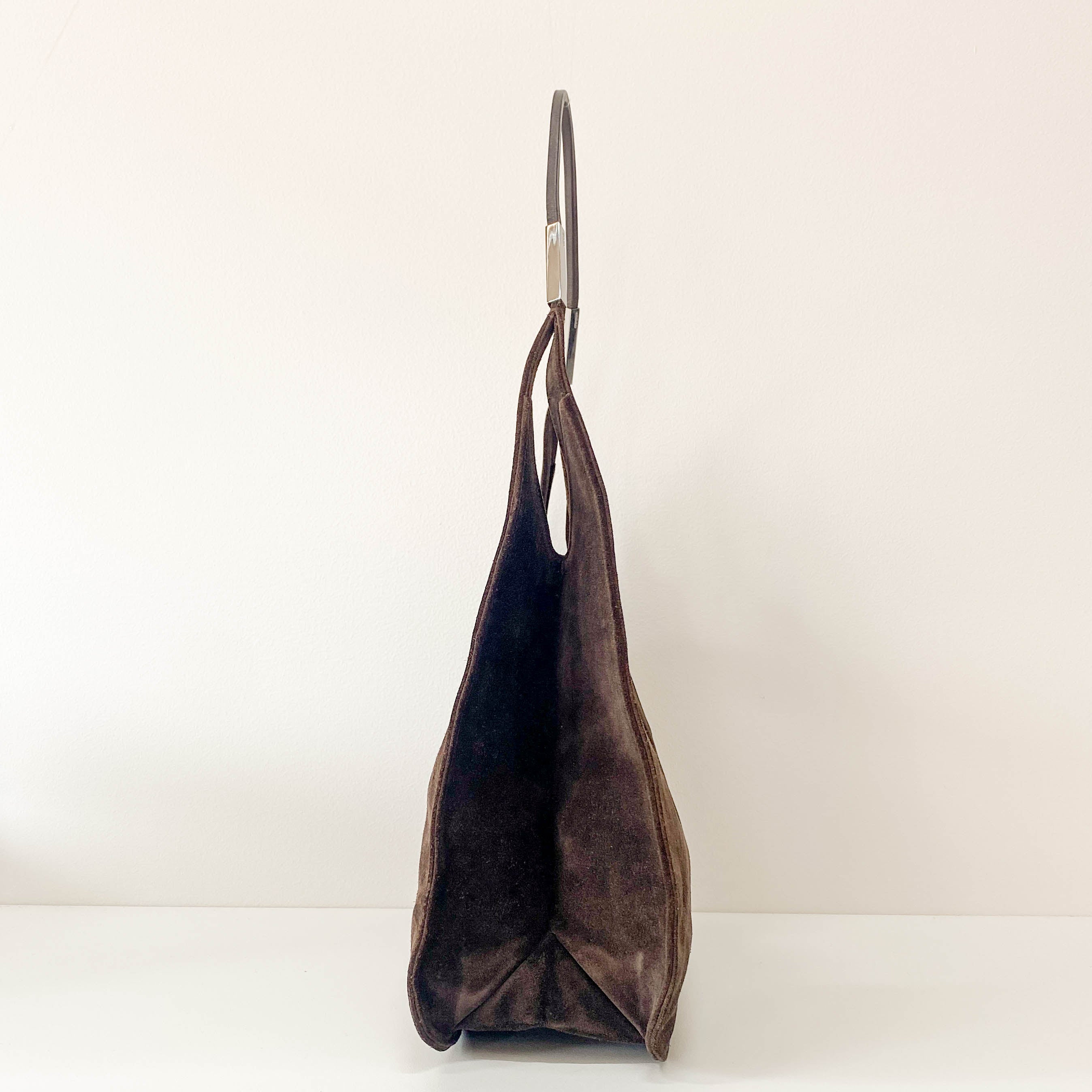 Brown Suede Shoulder Bag