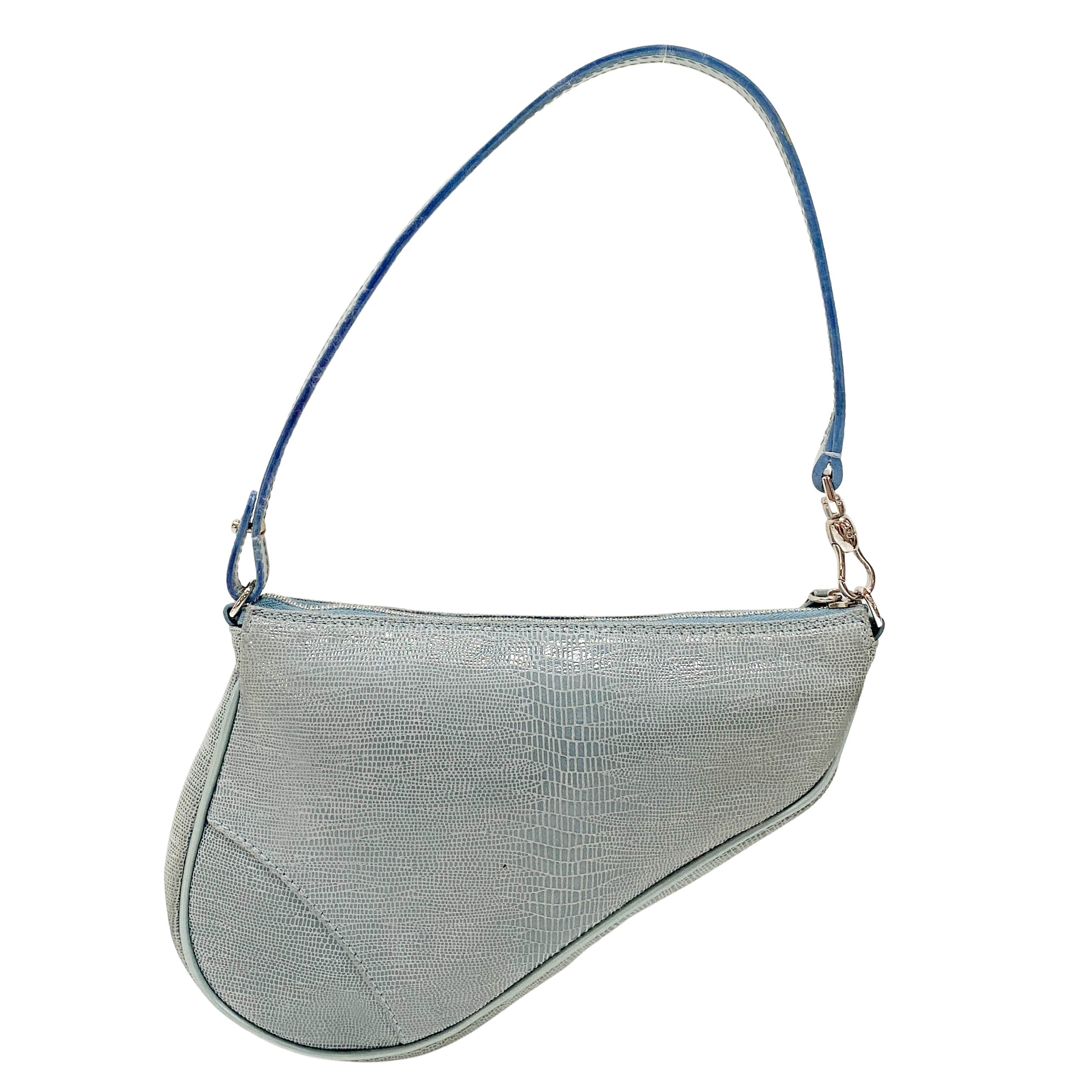 Saddle Blue Lizard Bag