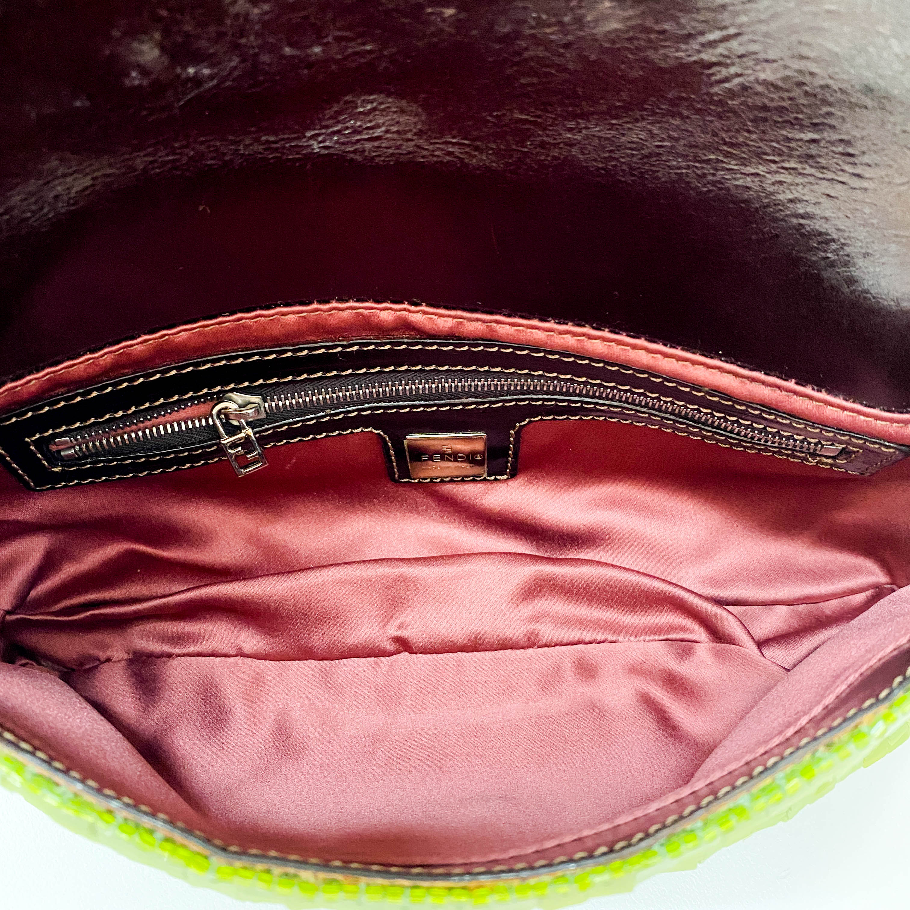 Baguette Green Sequin Shoulder Bag