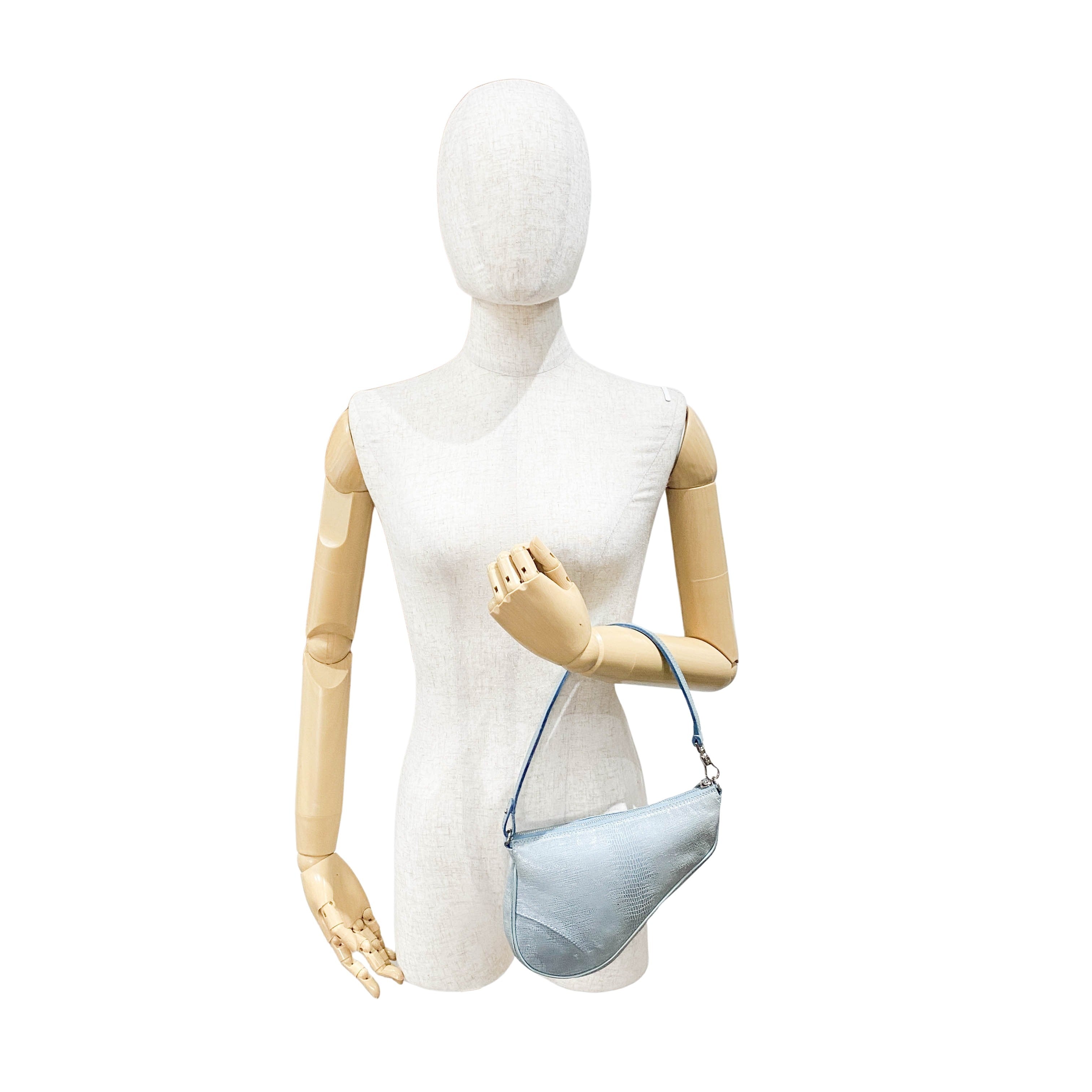 Saddle Blue Lizard Bag