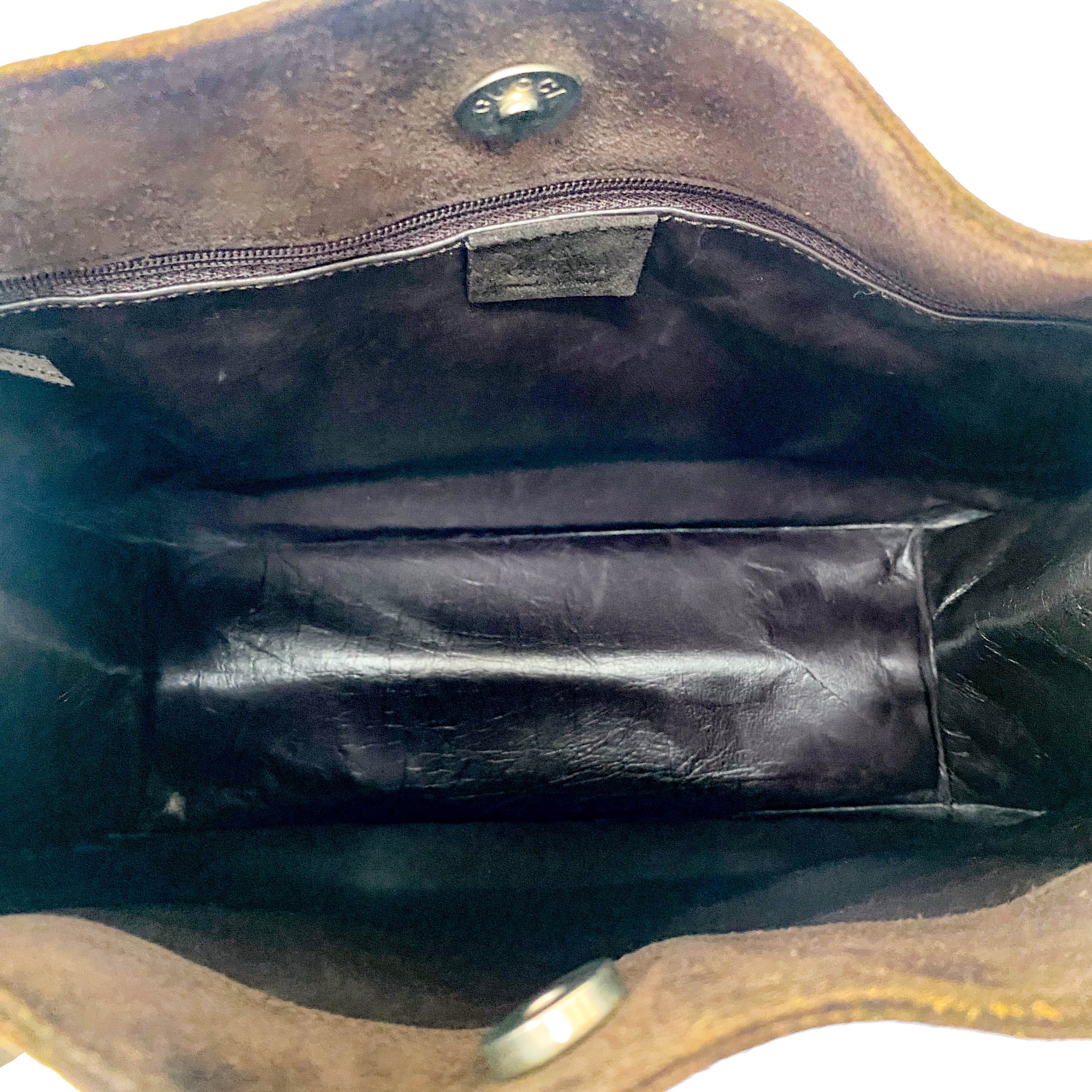 Brown Suede Shoulder Bag