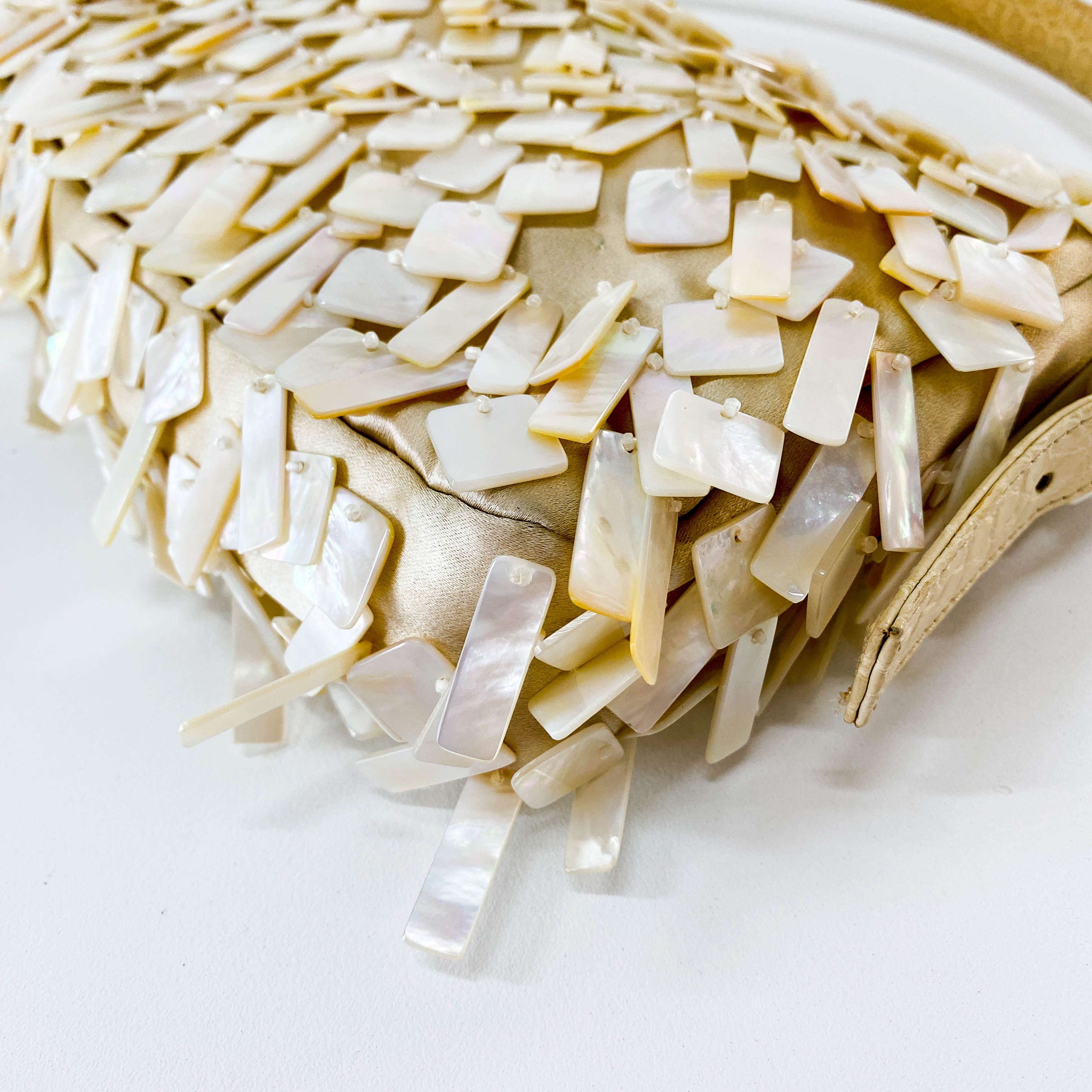 Limited Edition Baguette Mother of Pearl Gold Satin Shoulder Bag