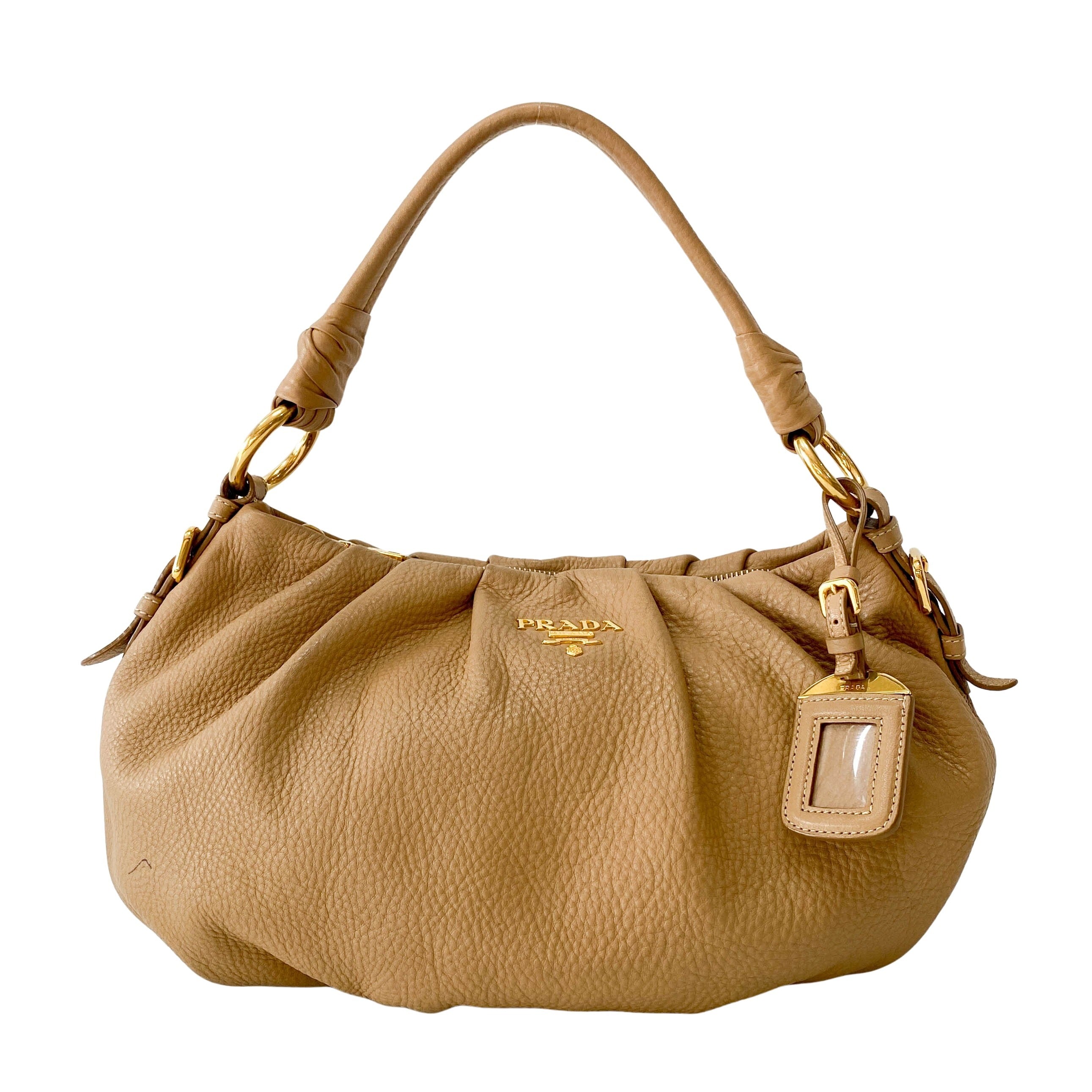 Neutral Leather Shoulder Bag