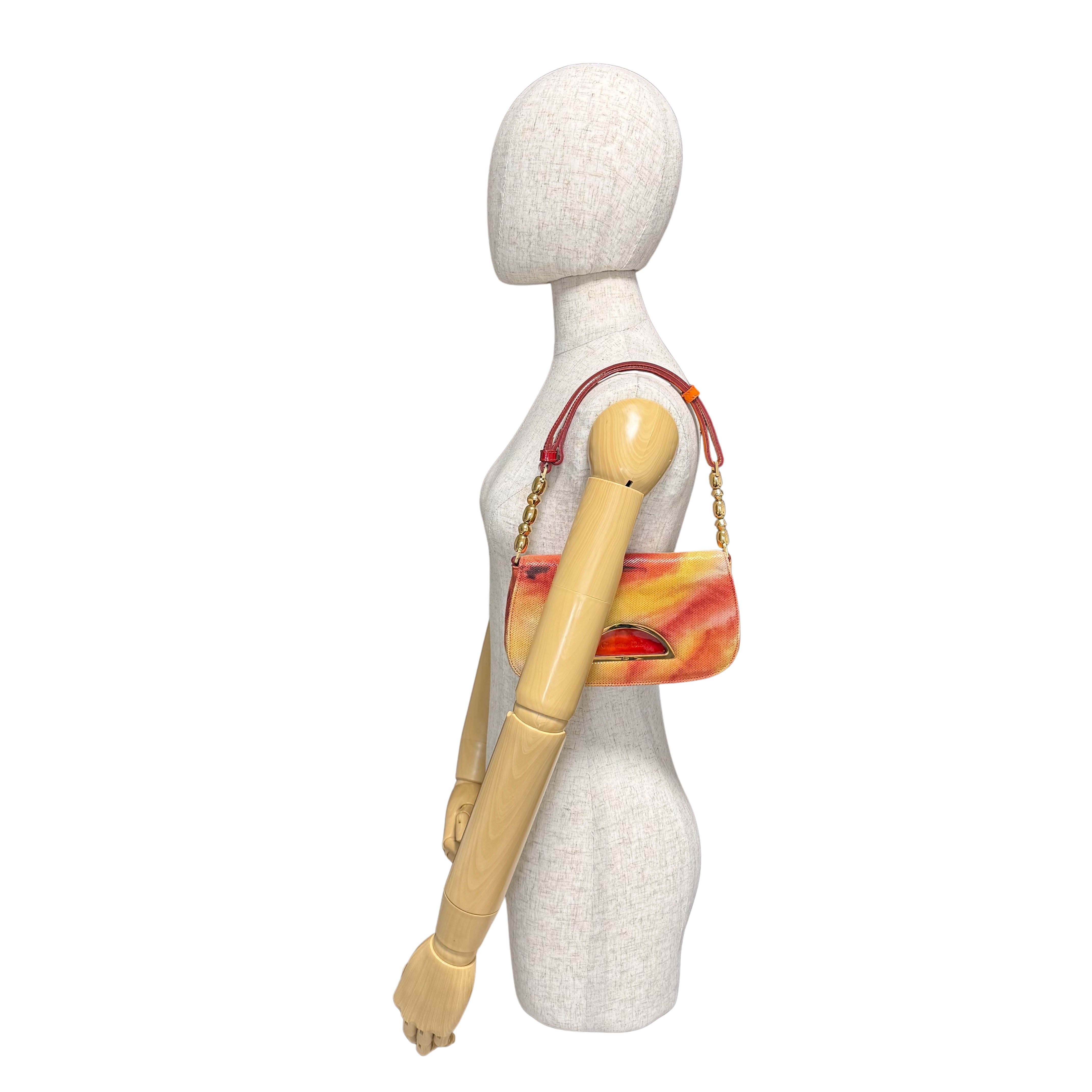 Malice Pearl Mini Leather Orange Shoulder Bag