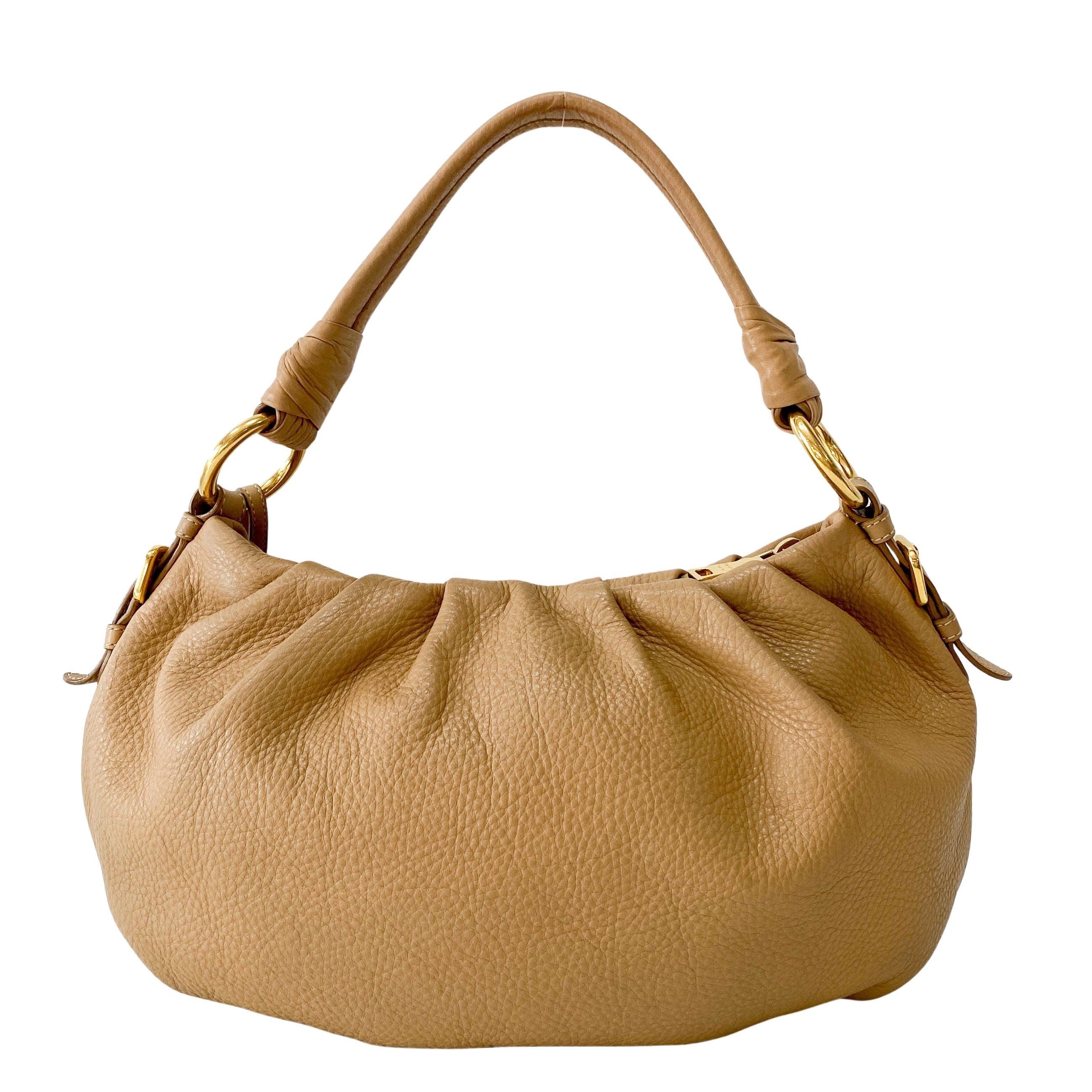 Neutral Leather Shoulder Bag