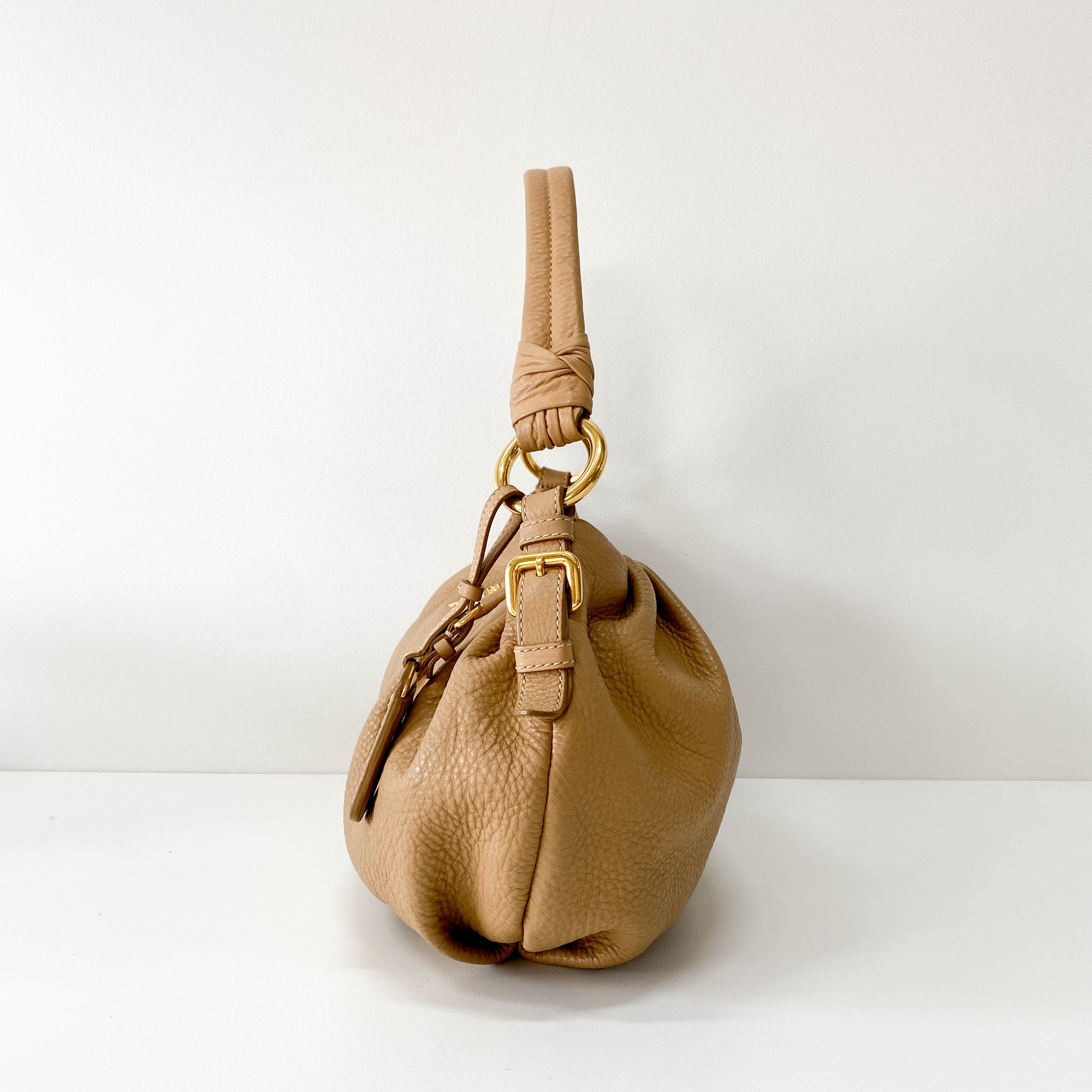 Neutral Leather Shoulder Bag