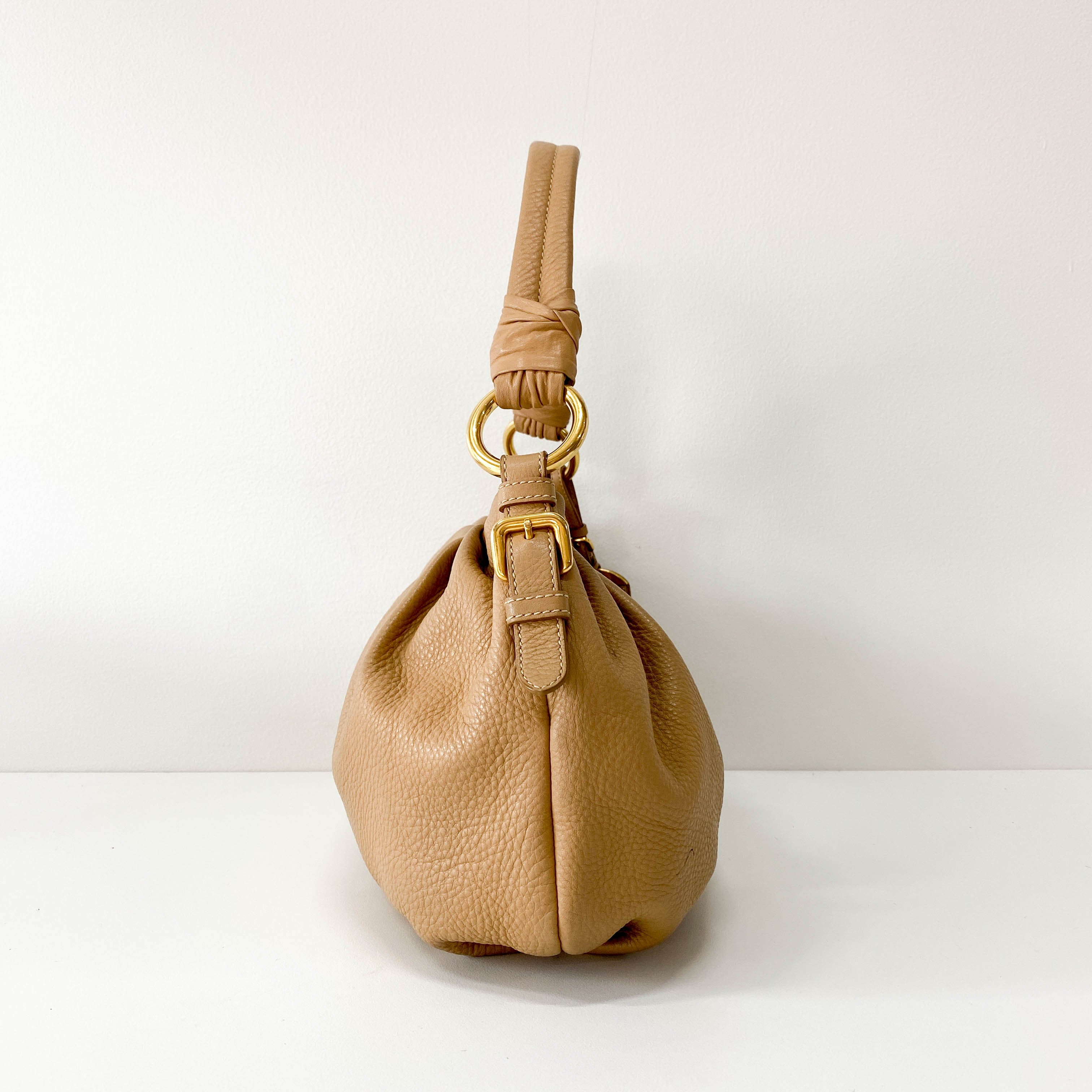 Neutral Leather Shoulder Bag