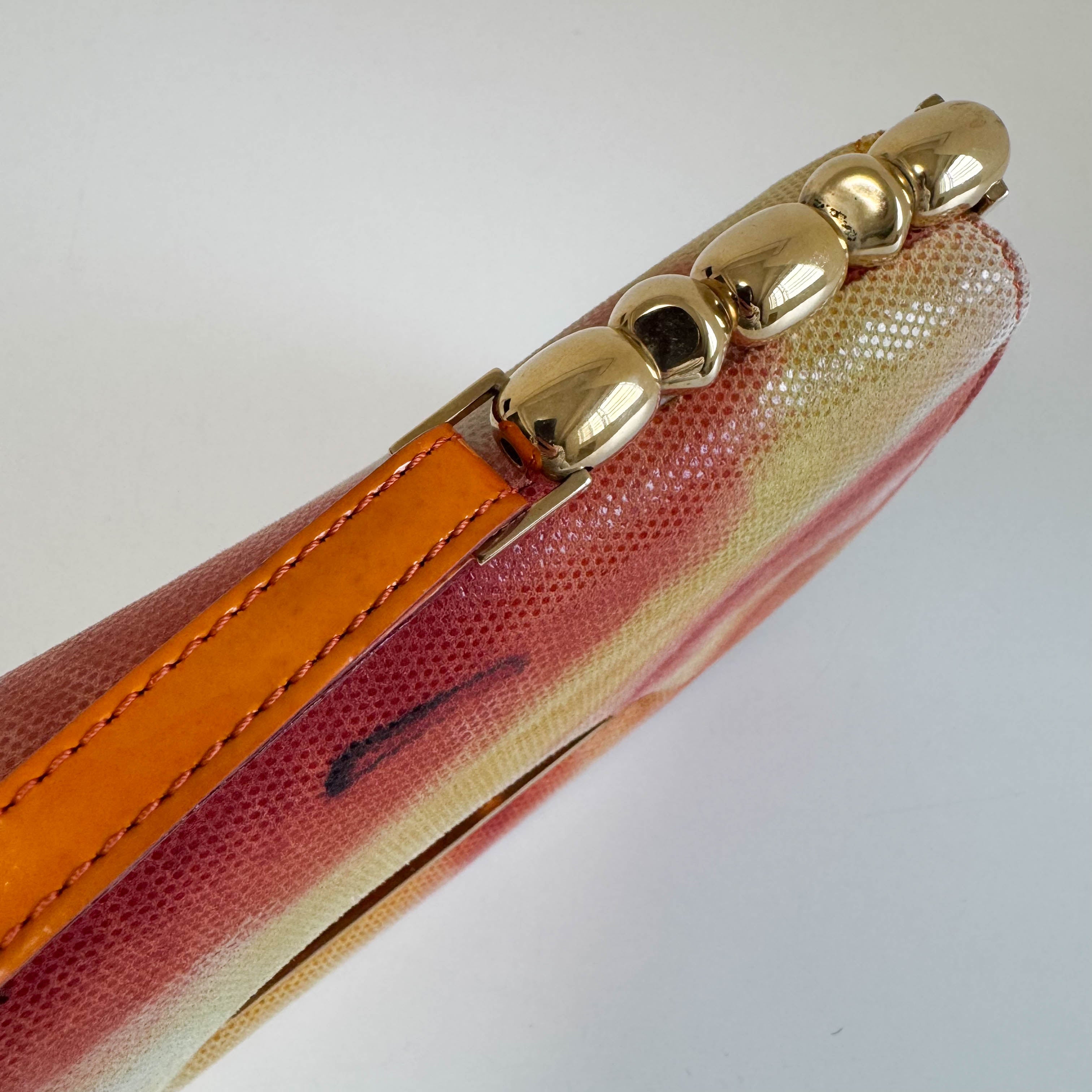 Malice Pearl Mini Leather Orange Shoulder Bag