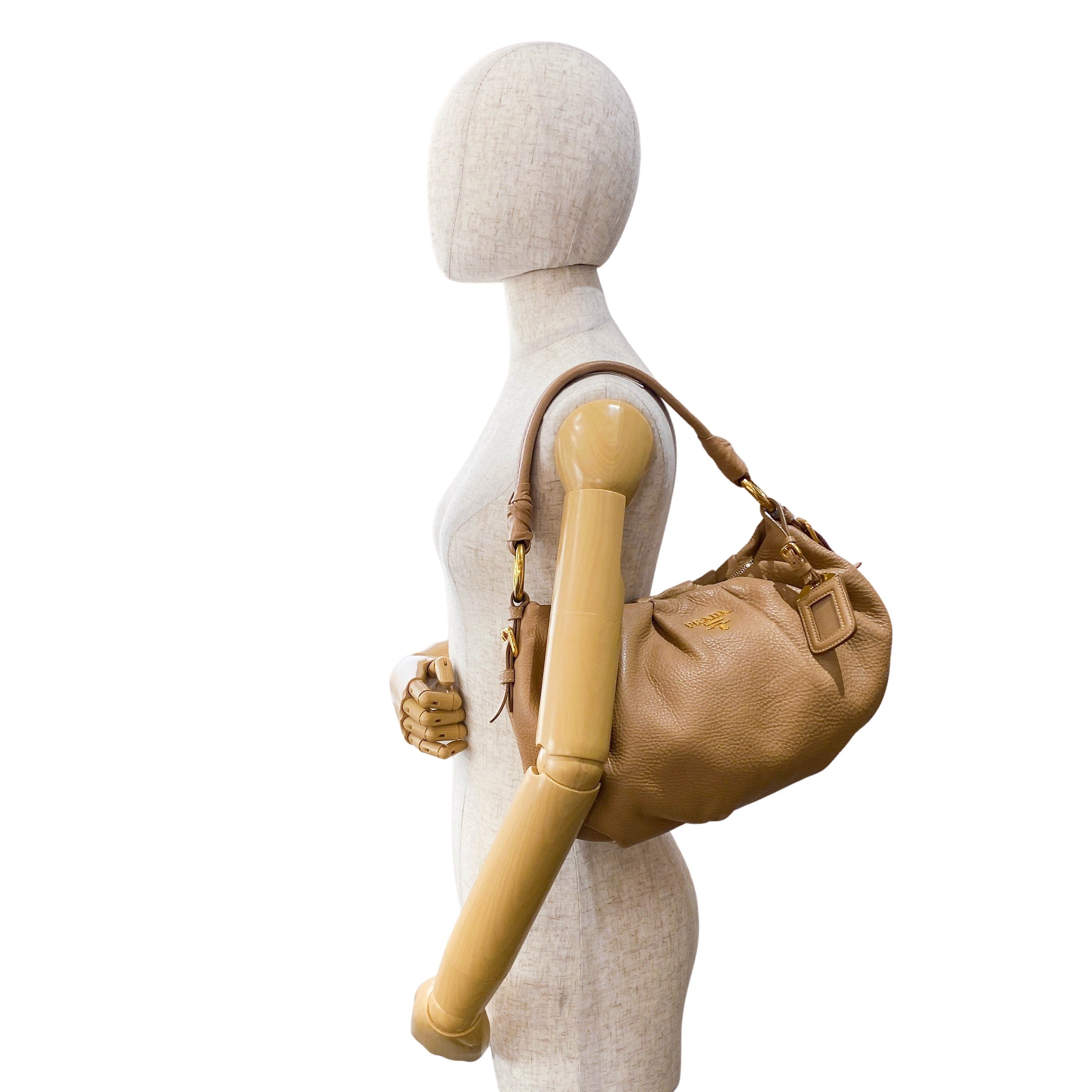 Neutral Leather Shoulder Bag