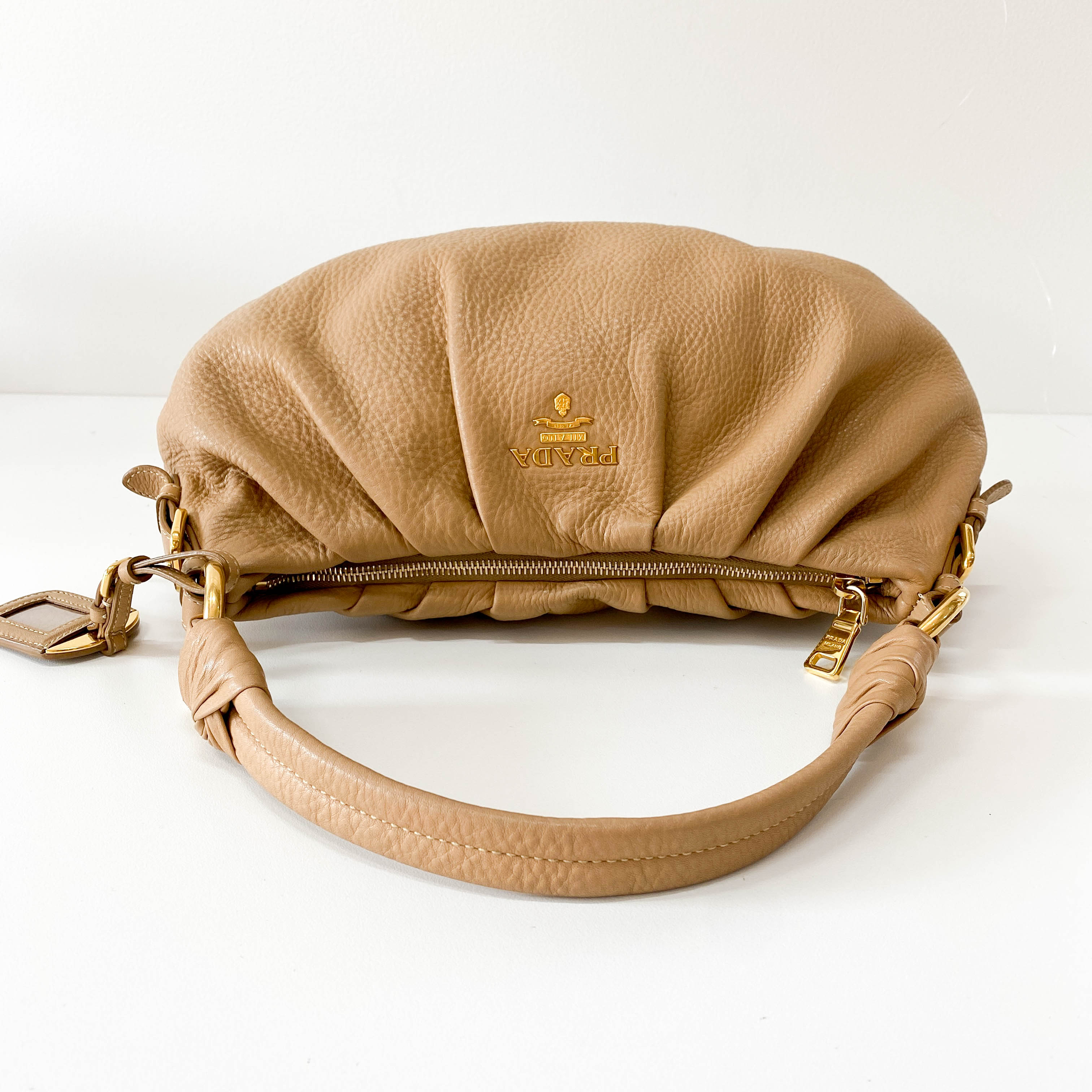 Neutral Leather Shoulder Bag