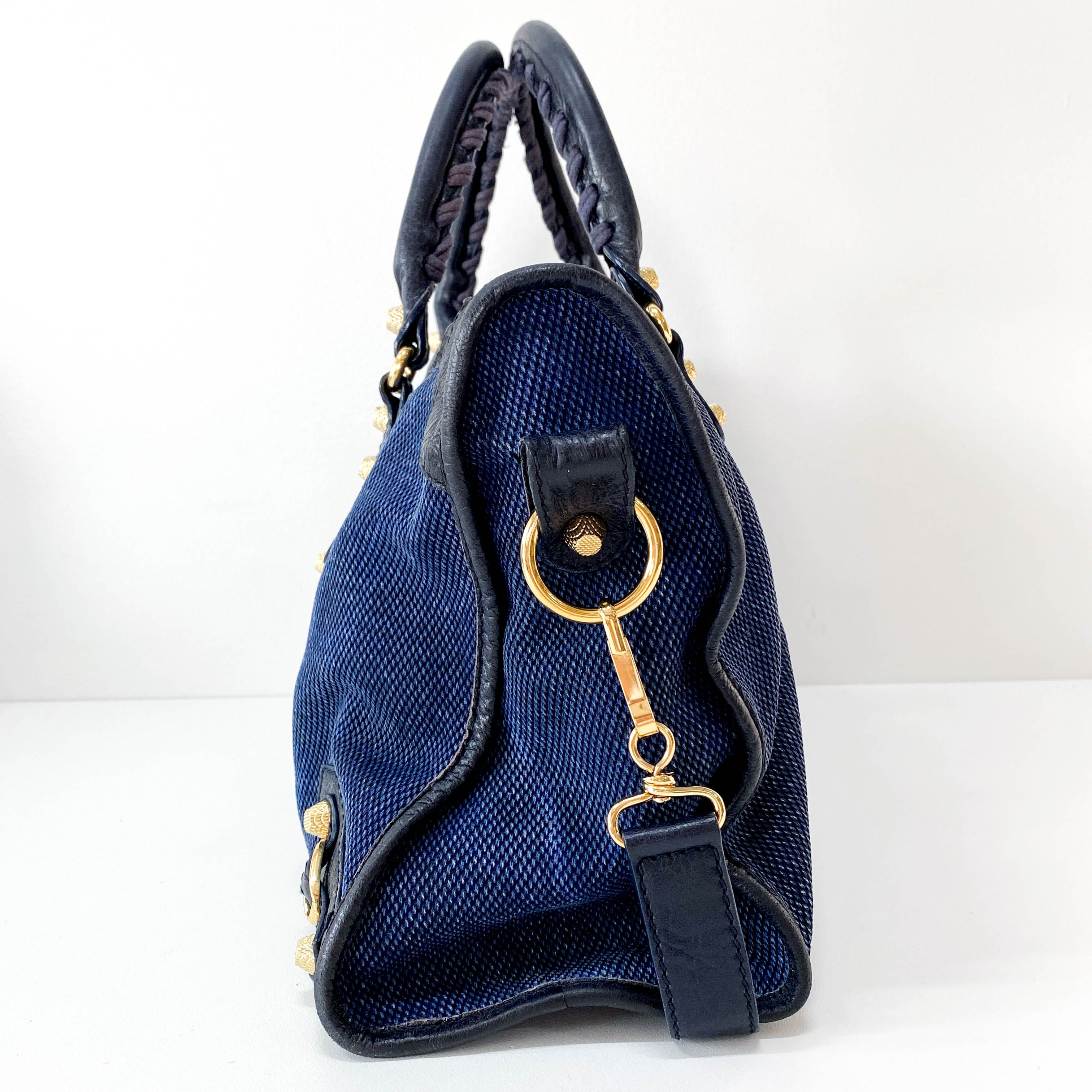 The City Navy Denim Bag