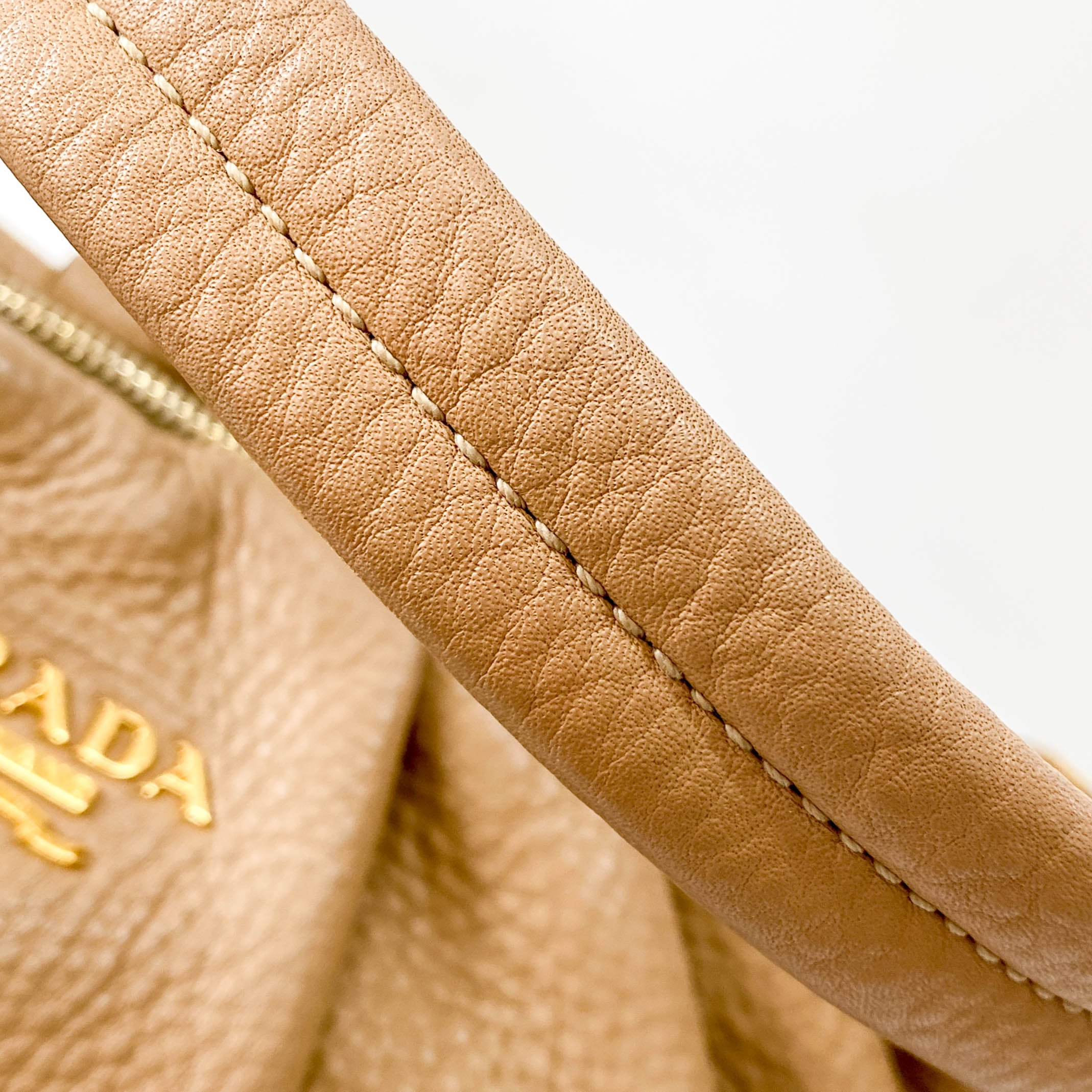 Neutral Leather Shoulder Bag