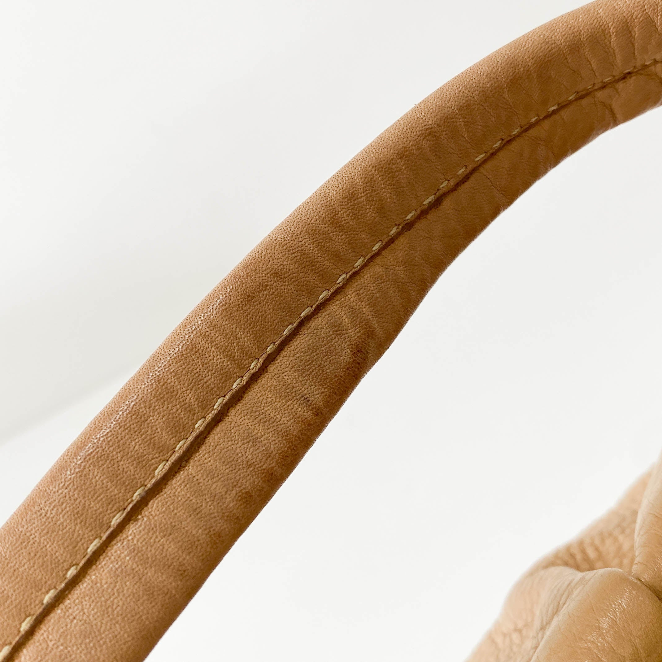 Neutral Leather Shoulder Bag