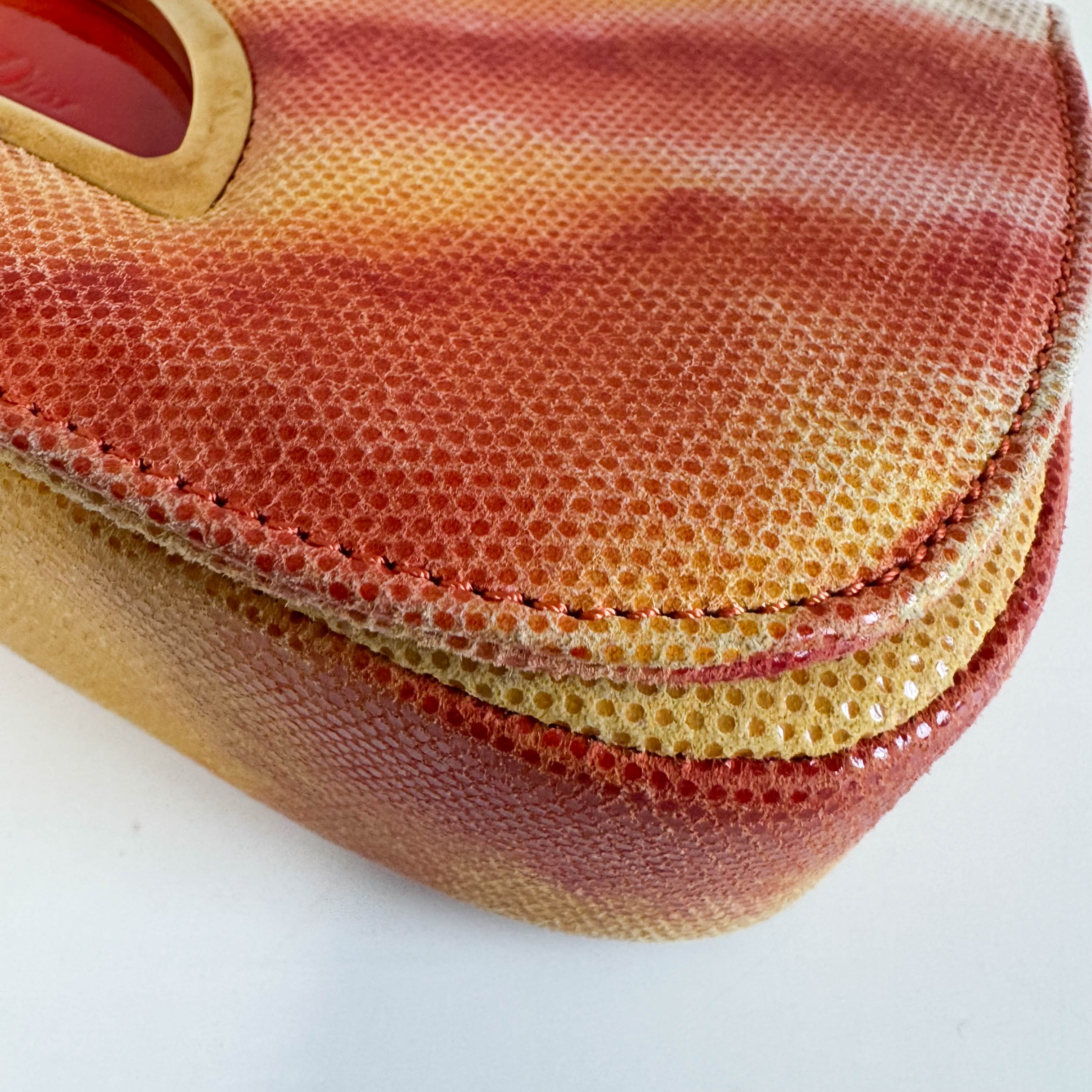 Malice Pearl Mini Leather Orange Shoulder Bag