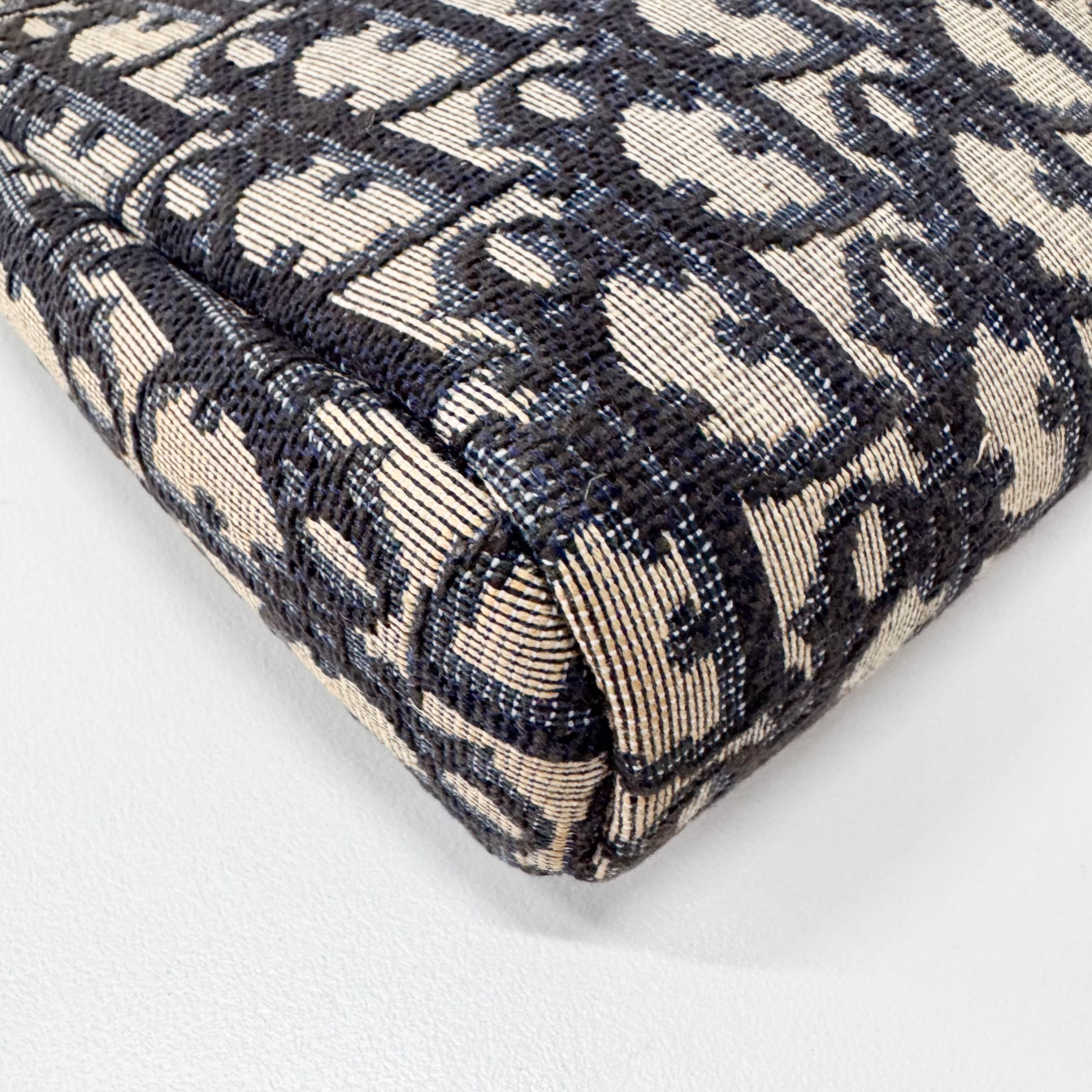 Trotter Navy Oblique Canvas Pouch