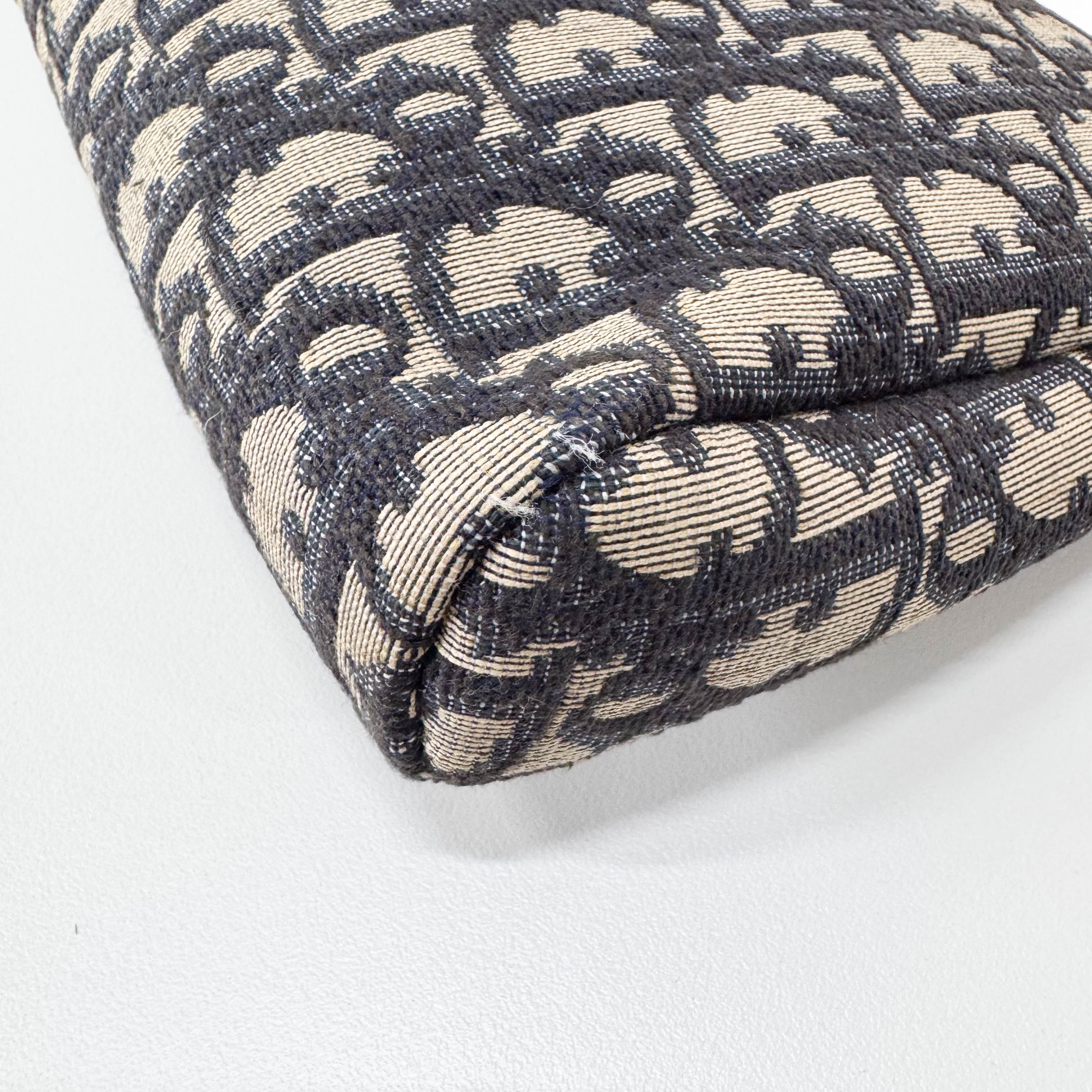 Trotter Navy Oblique Canvas Pouch