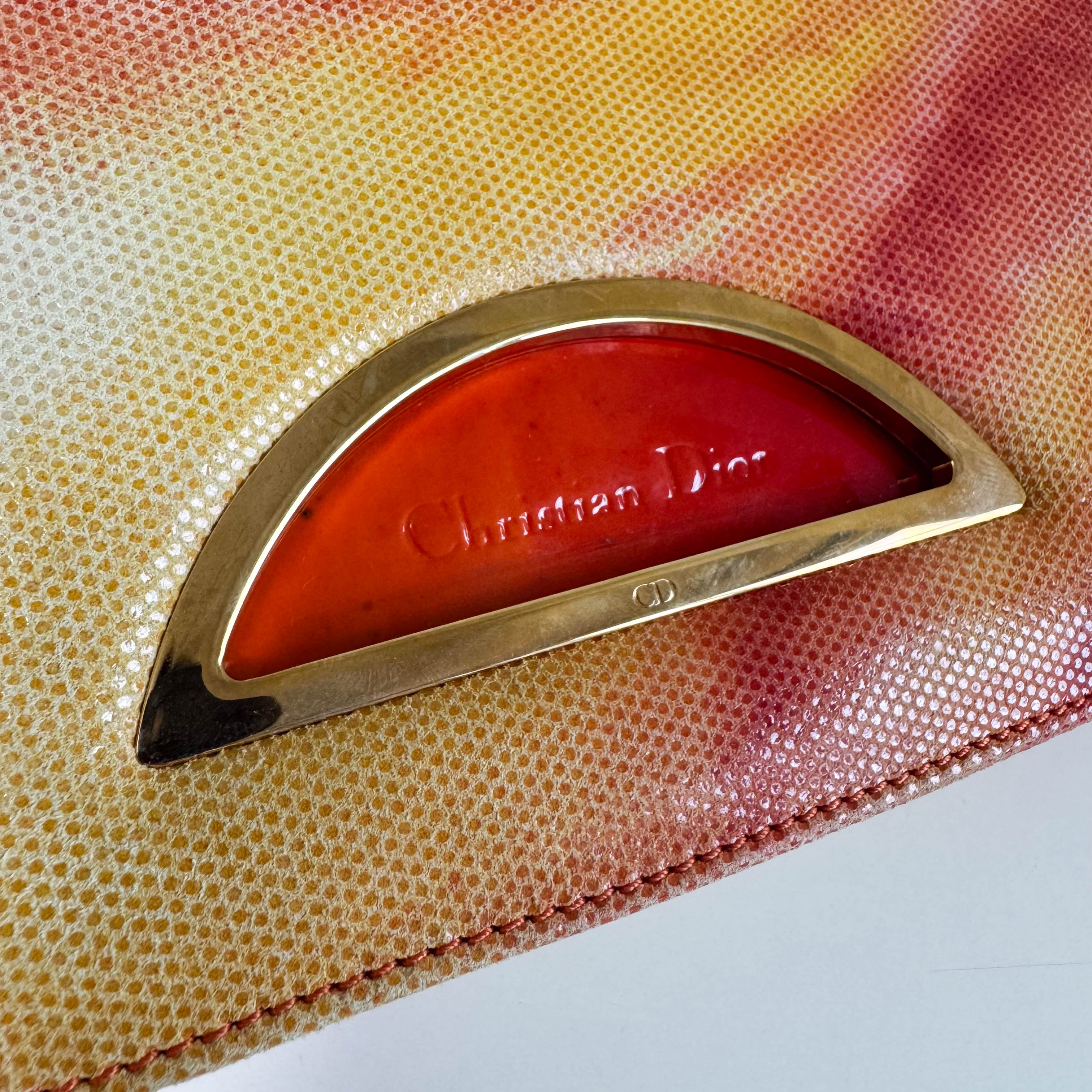 Malice Pearl Mini Leather Orange Shoulder Bag