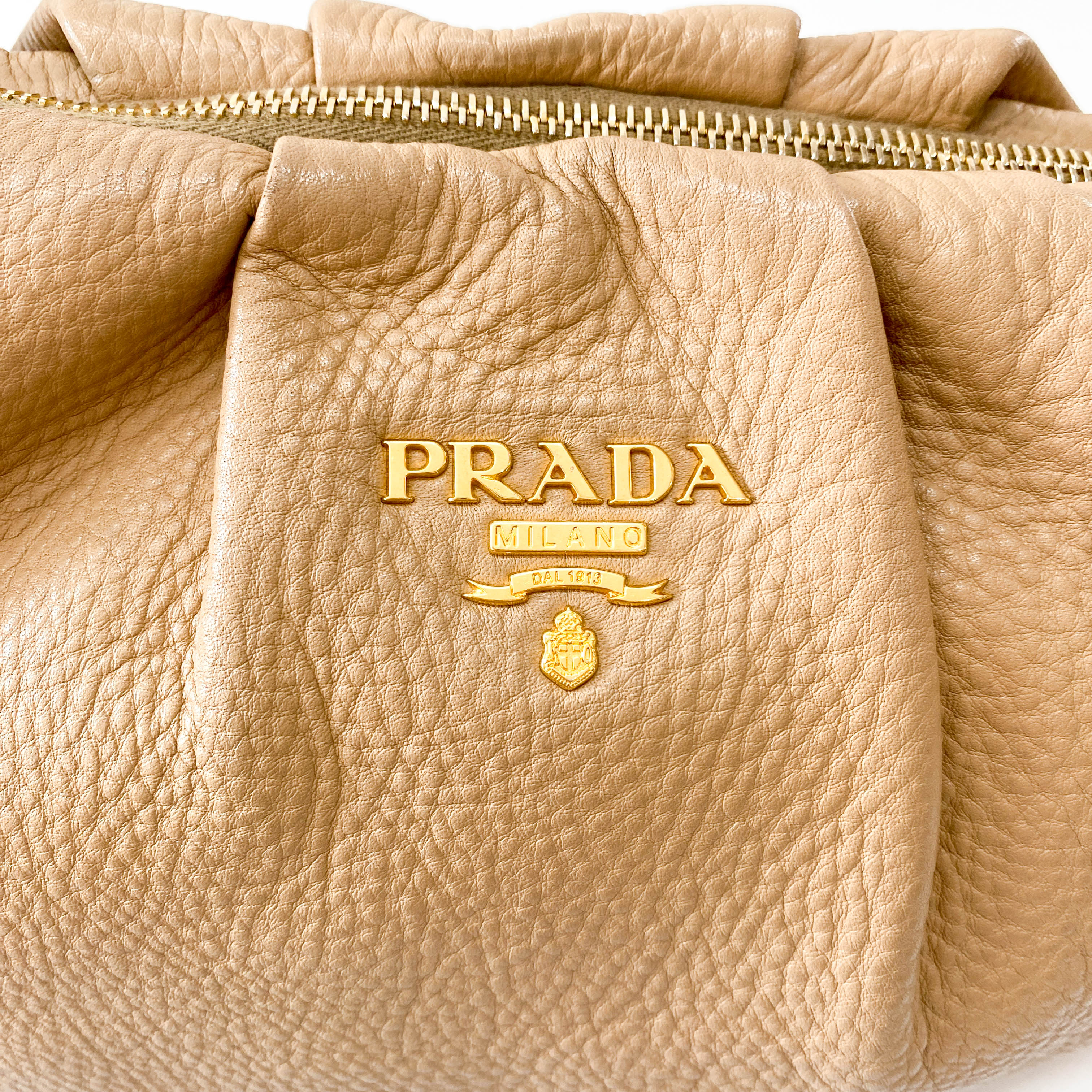 Neutral Leather Shoulder Bag