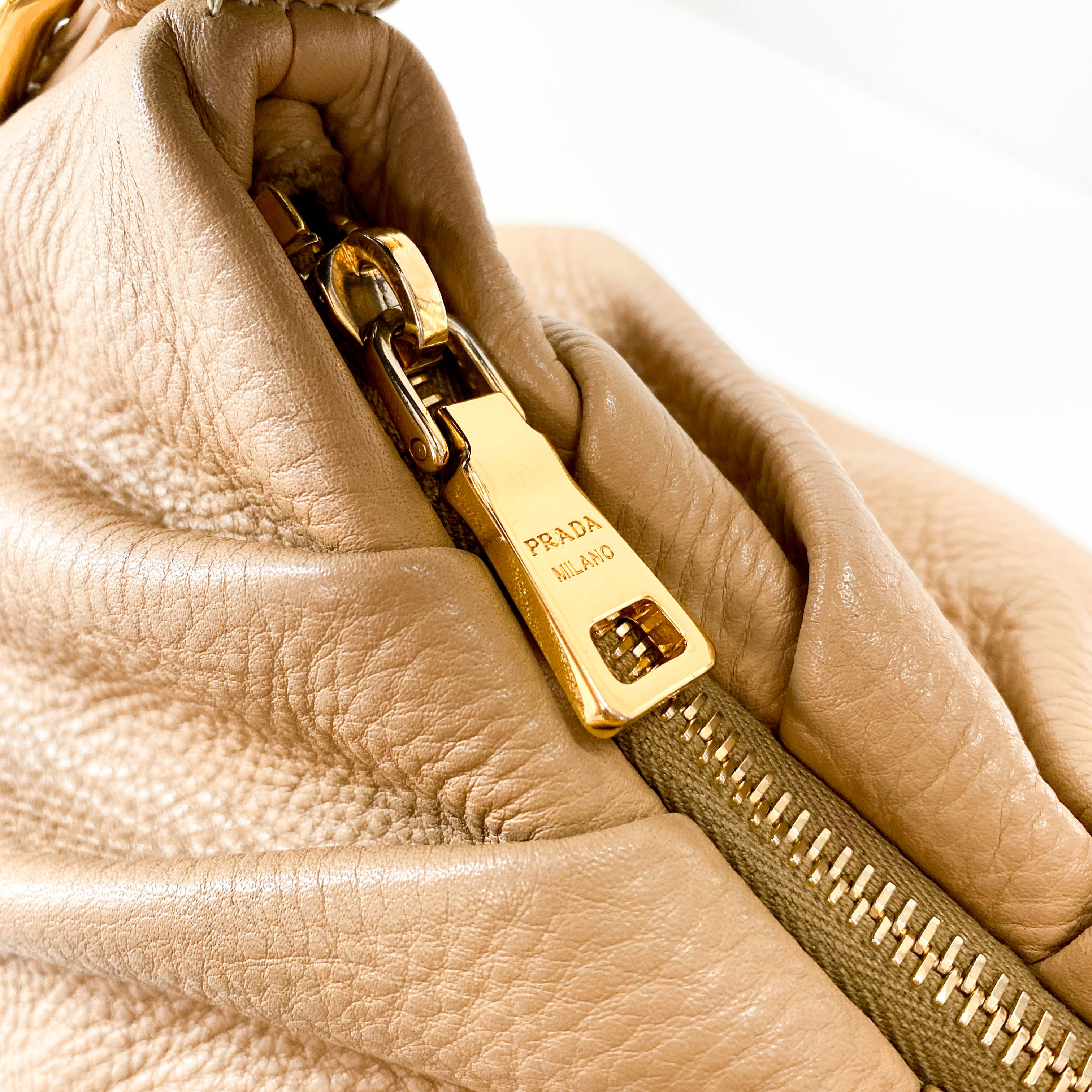 Neutral Leather Shoulder Bag