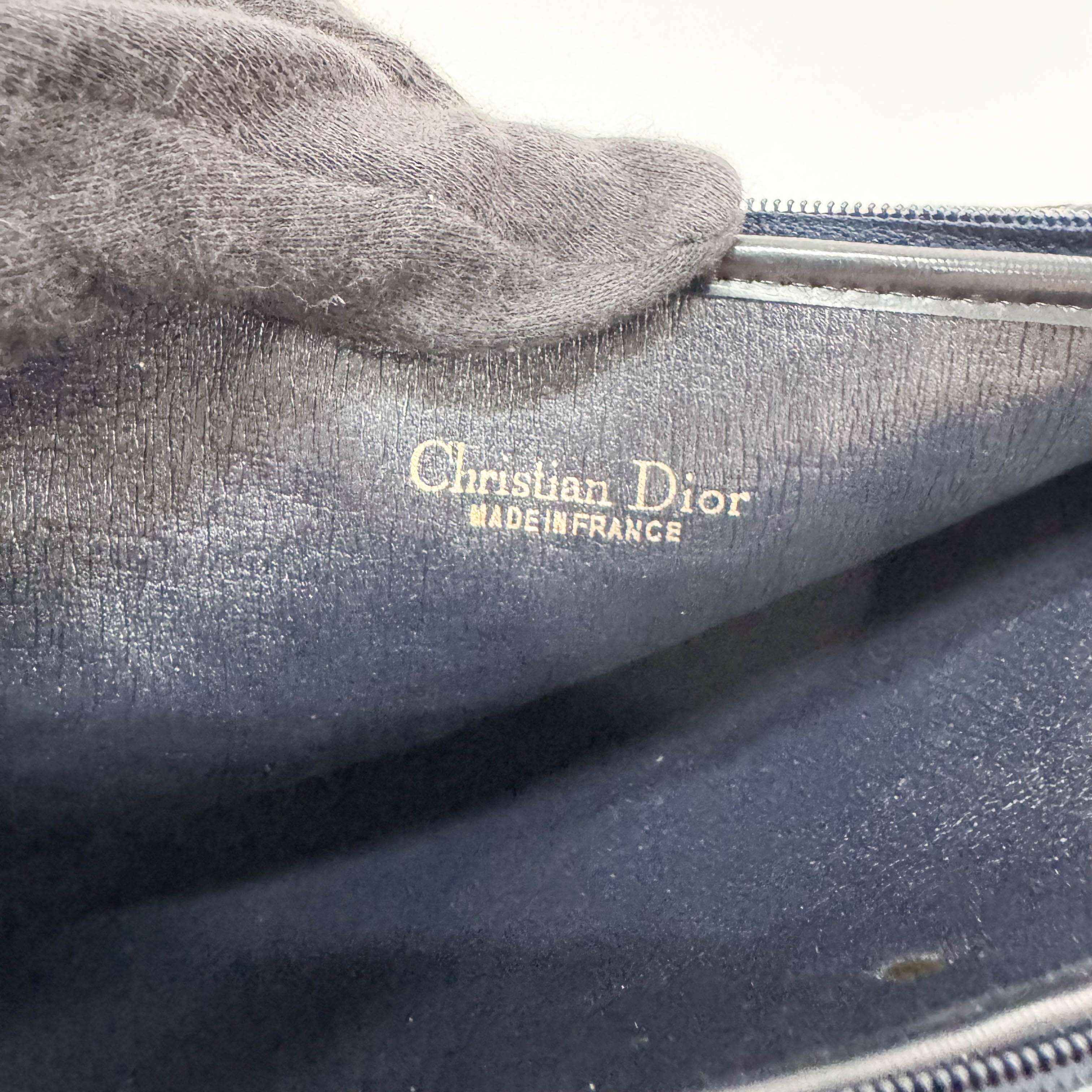 Trotter Navy Oblique Canvas Pouch