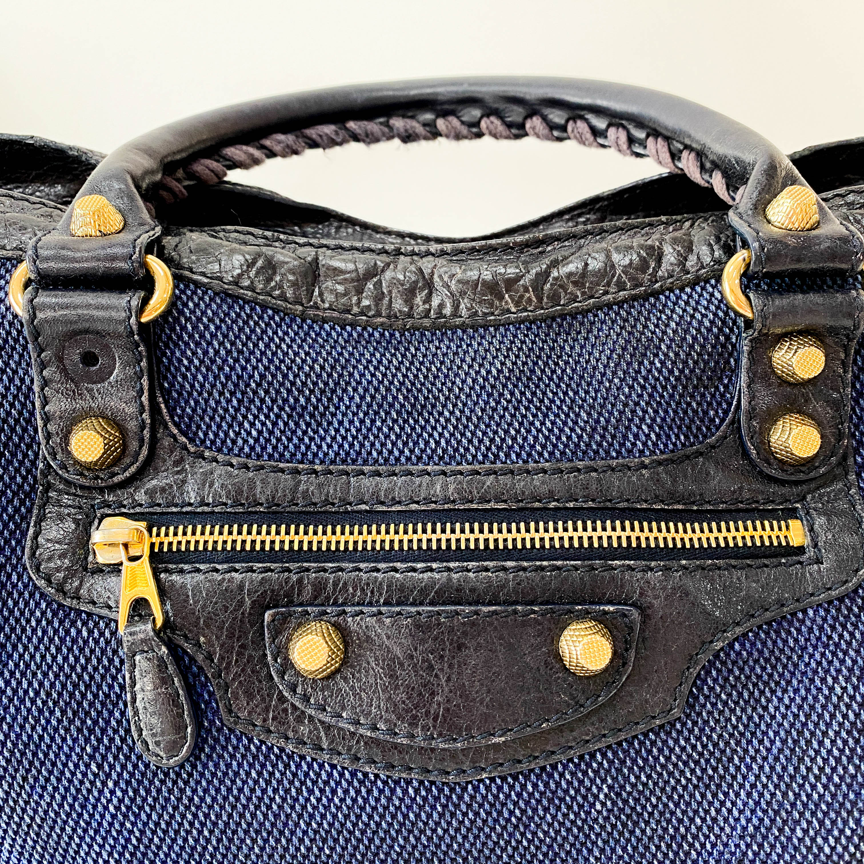 The City Navy Denim Bag