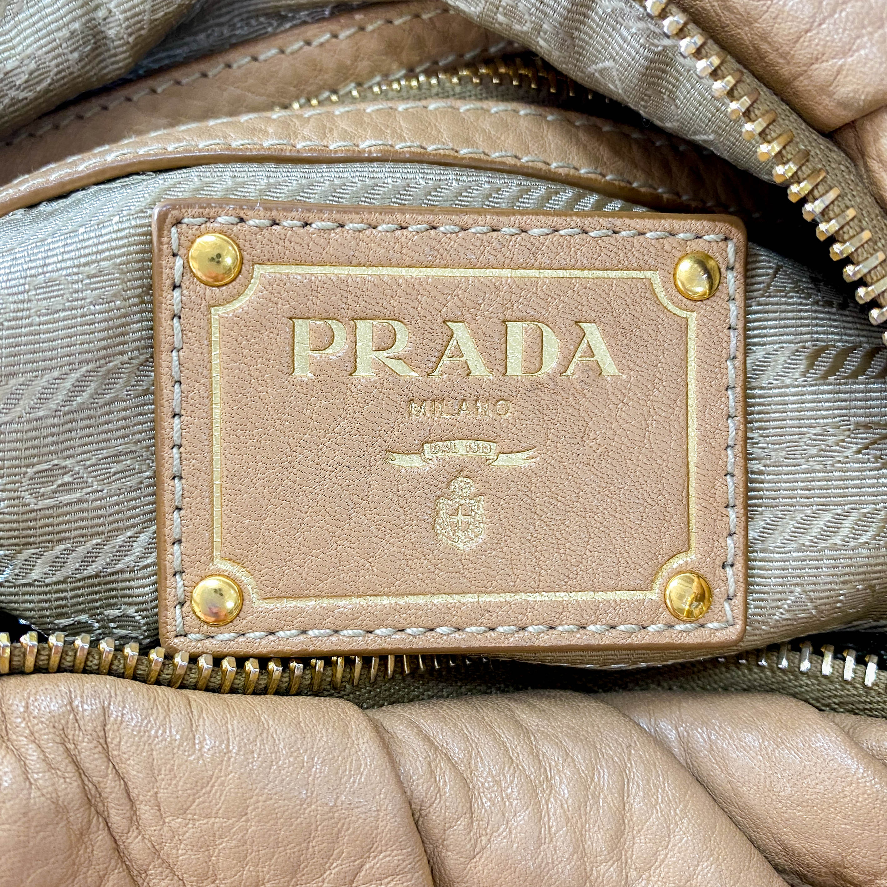 Neutral Leather Shoulder Bag