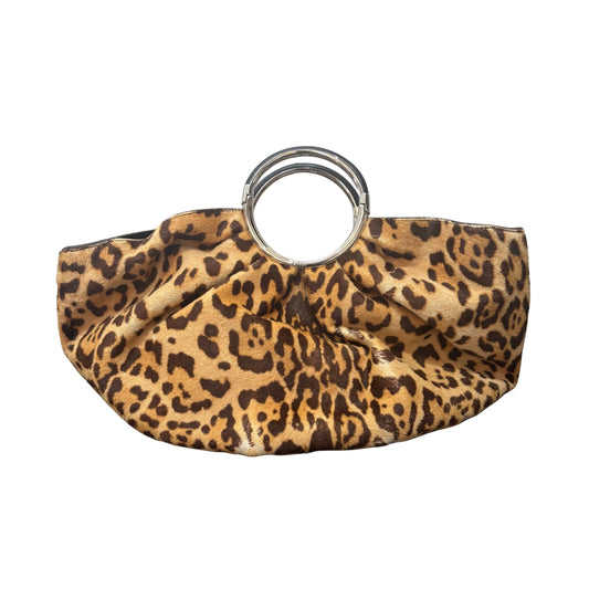 Pony Hair Leopard Print Handbag w/ Pouch