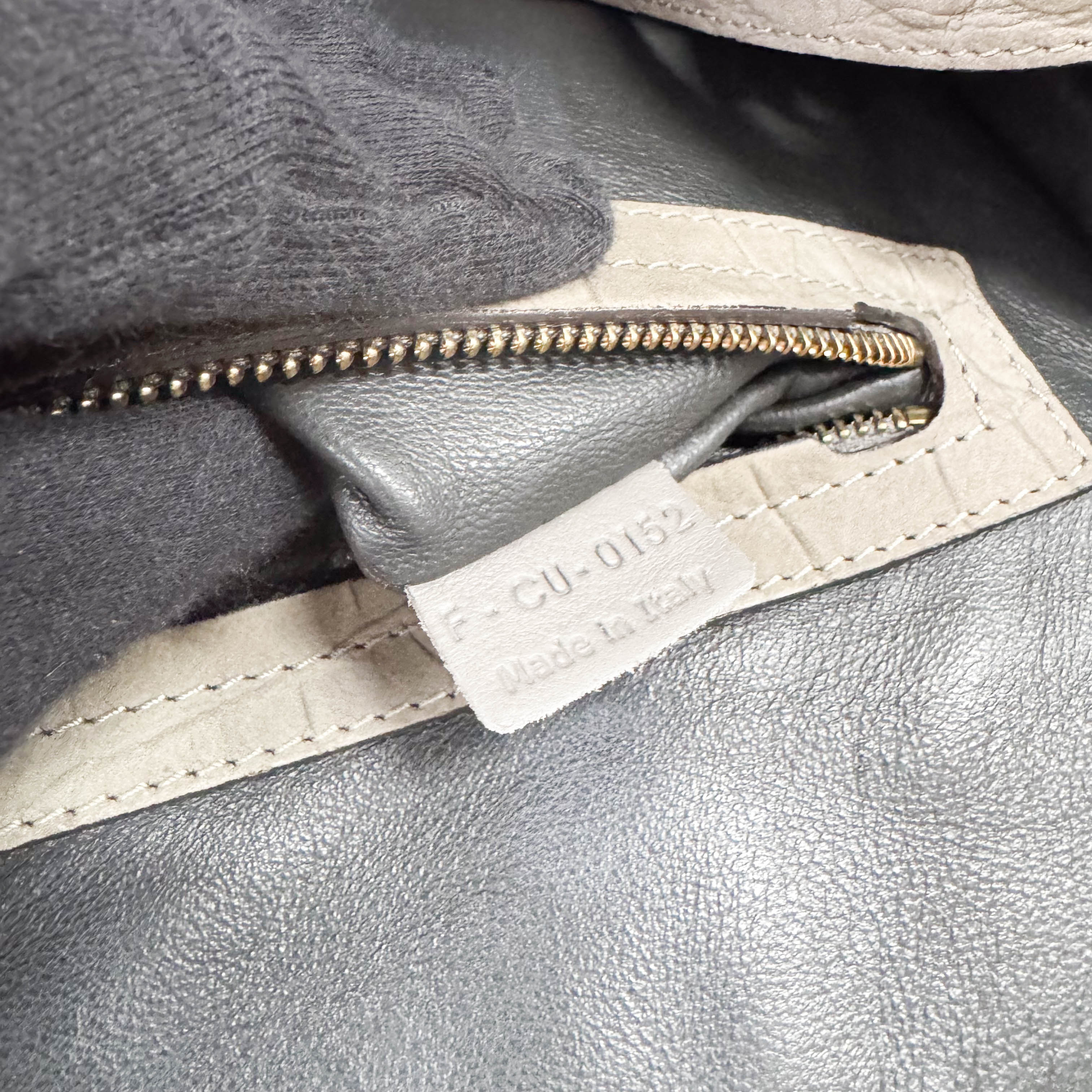 Luggage Grey Embossed Croc Leather Tote Bag