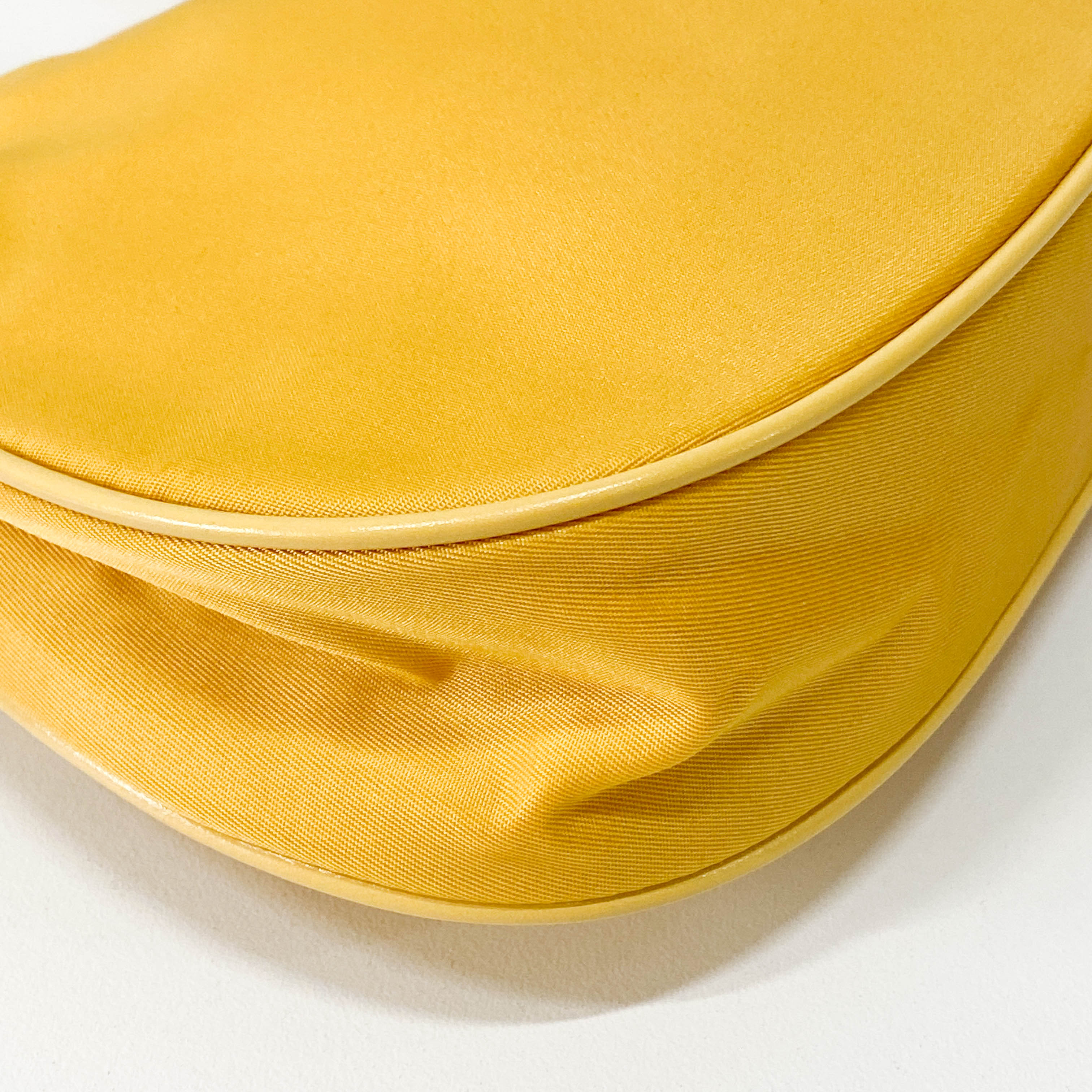 Yellow Nylon Chain Strap Shoulder Bag