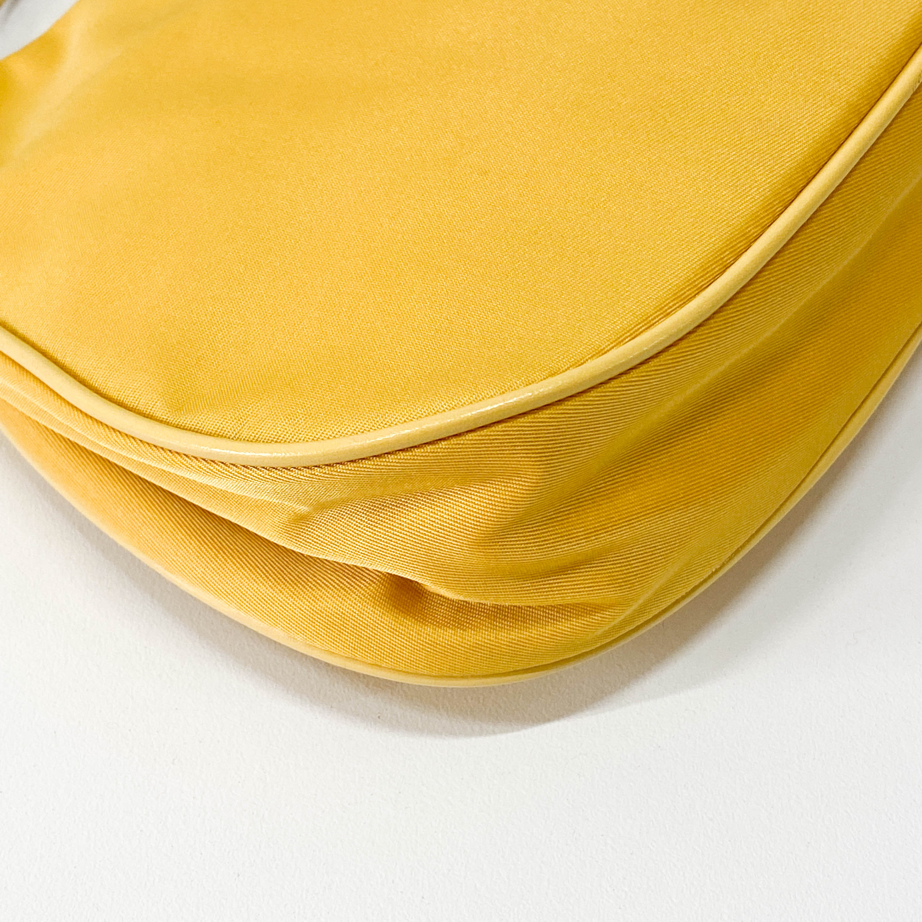 Yellow Nylon Chain Strap Shoulder Bag