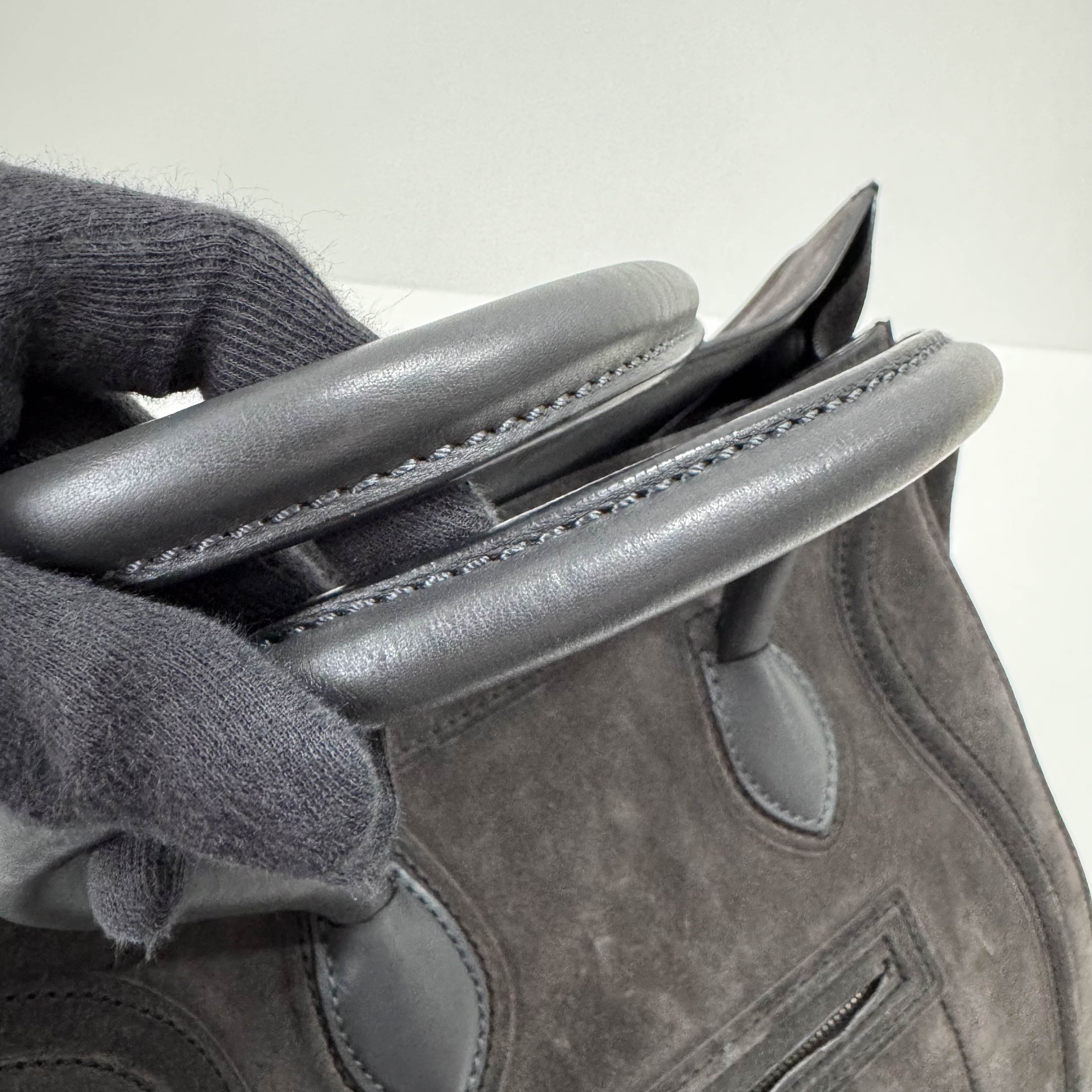 Luggage Black Suede Tote Bag