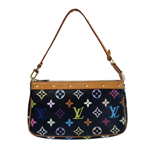 LV × Takashi Murakami Black Multi Colour Pochette Accesories