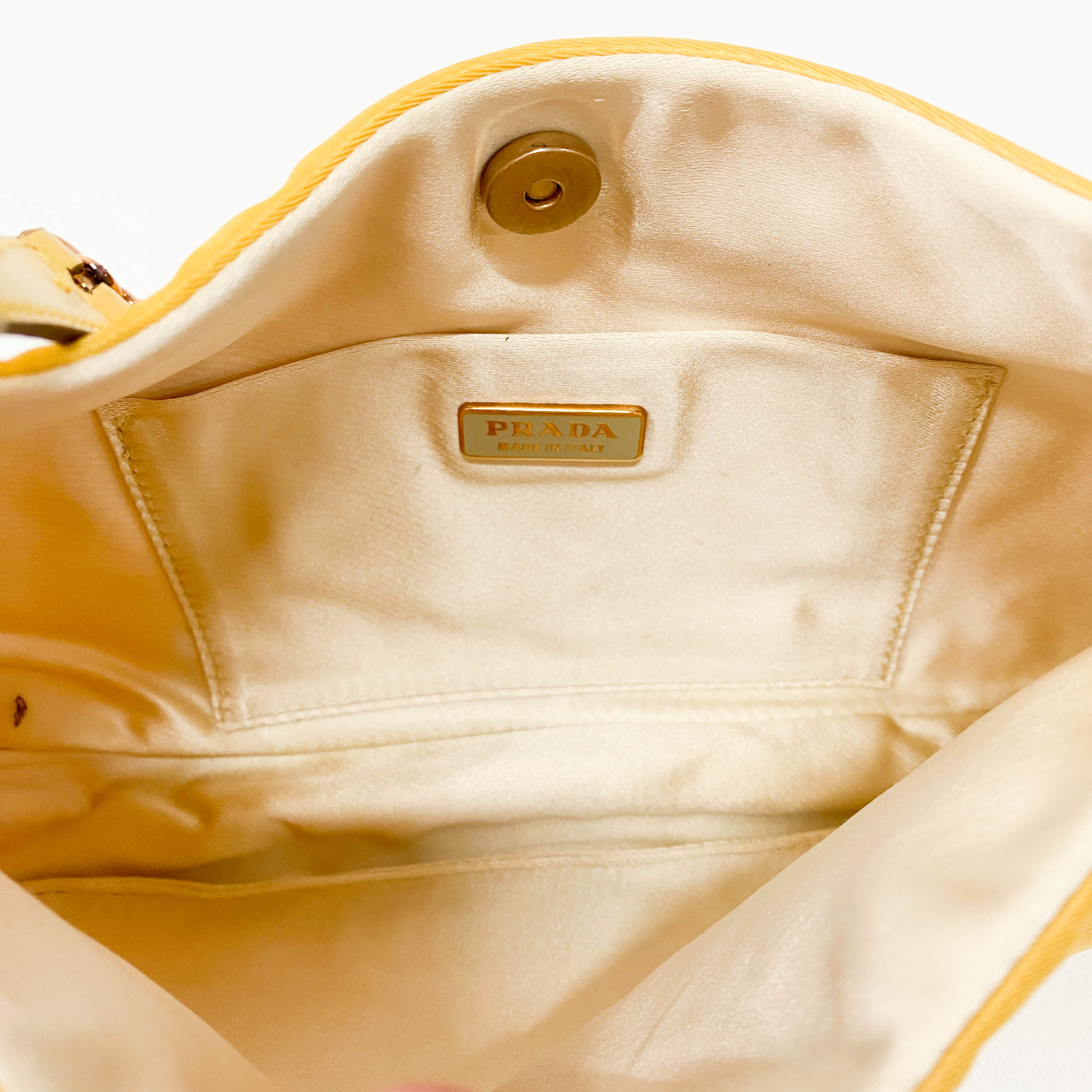 Yellow Nylon Chain Strap Shoulder Bag