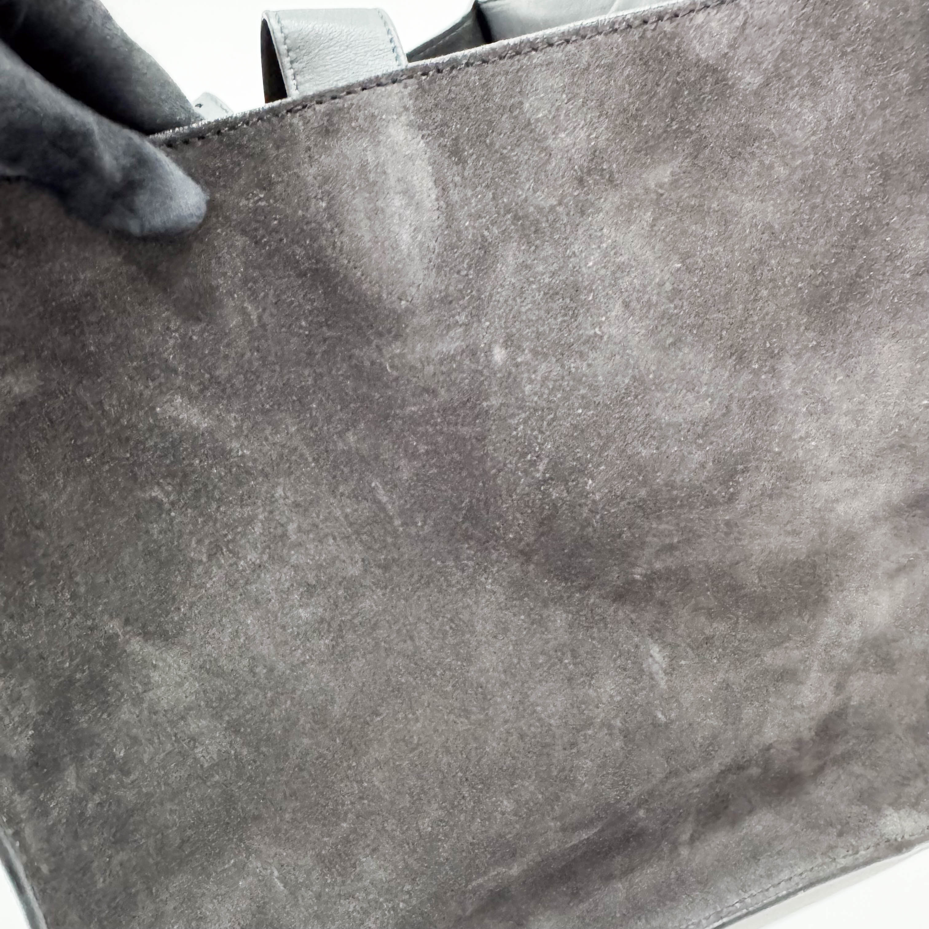 Luggage Black Suede Tote Bag