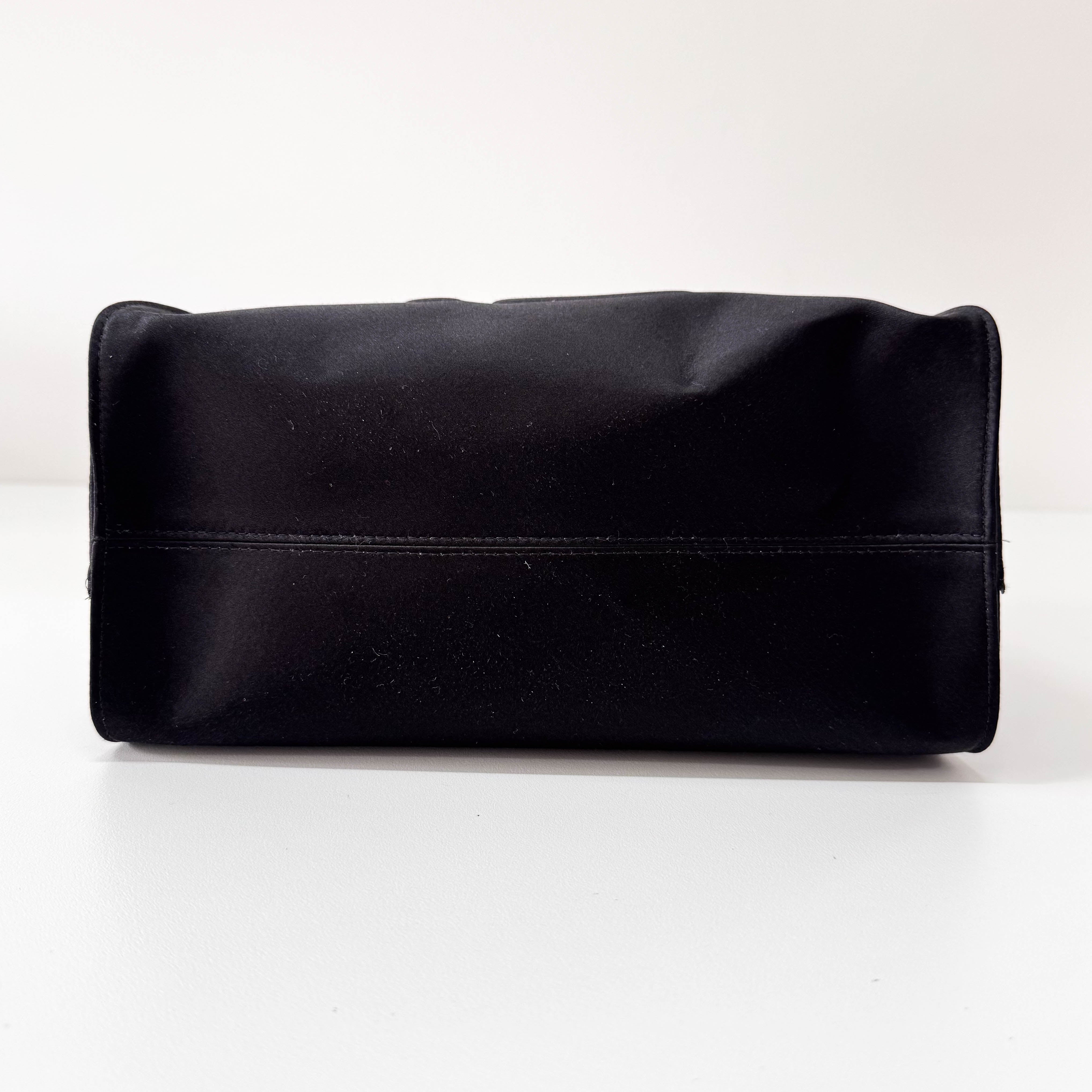 Peek-a-Boo Defender Black Satin Bag
