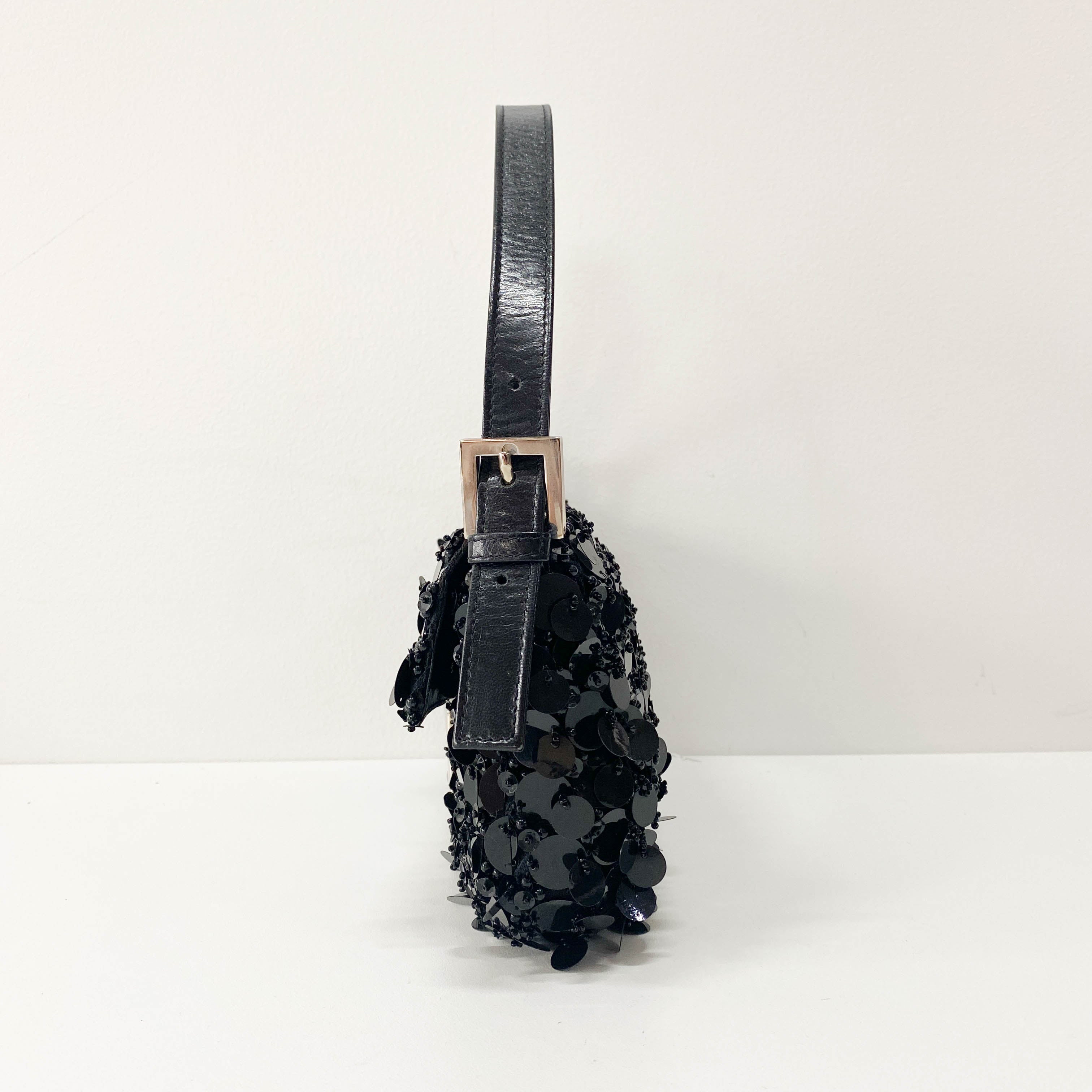 Baguette Black Sequin Bag