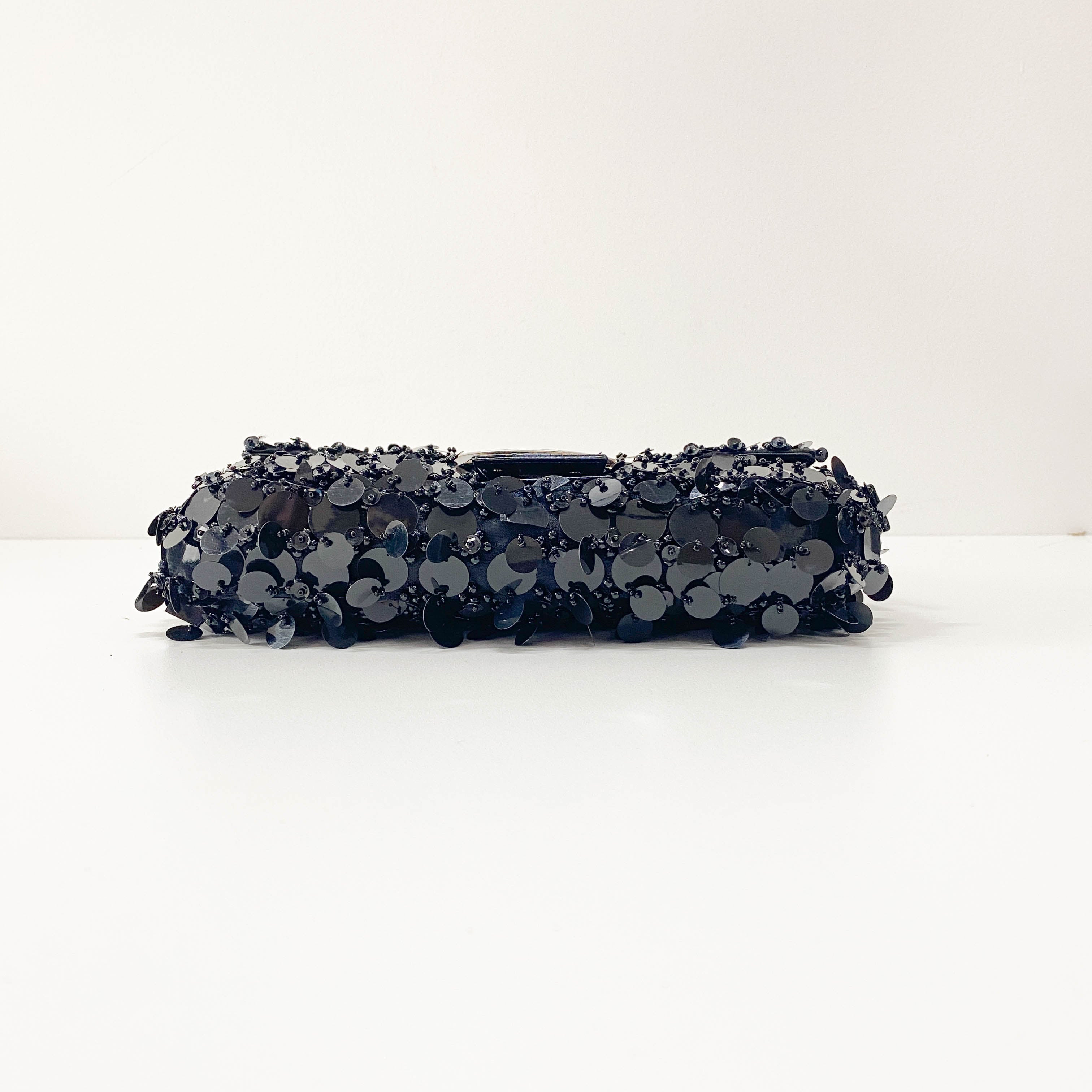 Baguette Black Sequin Bag