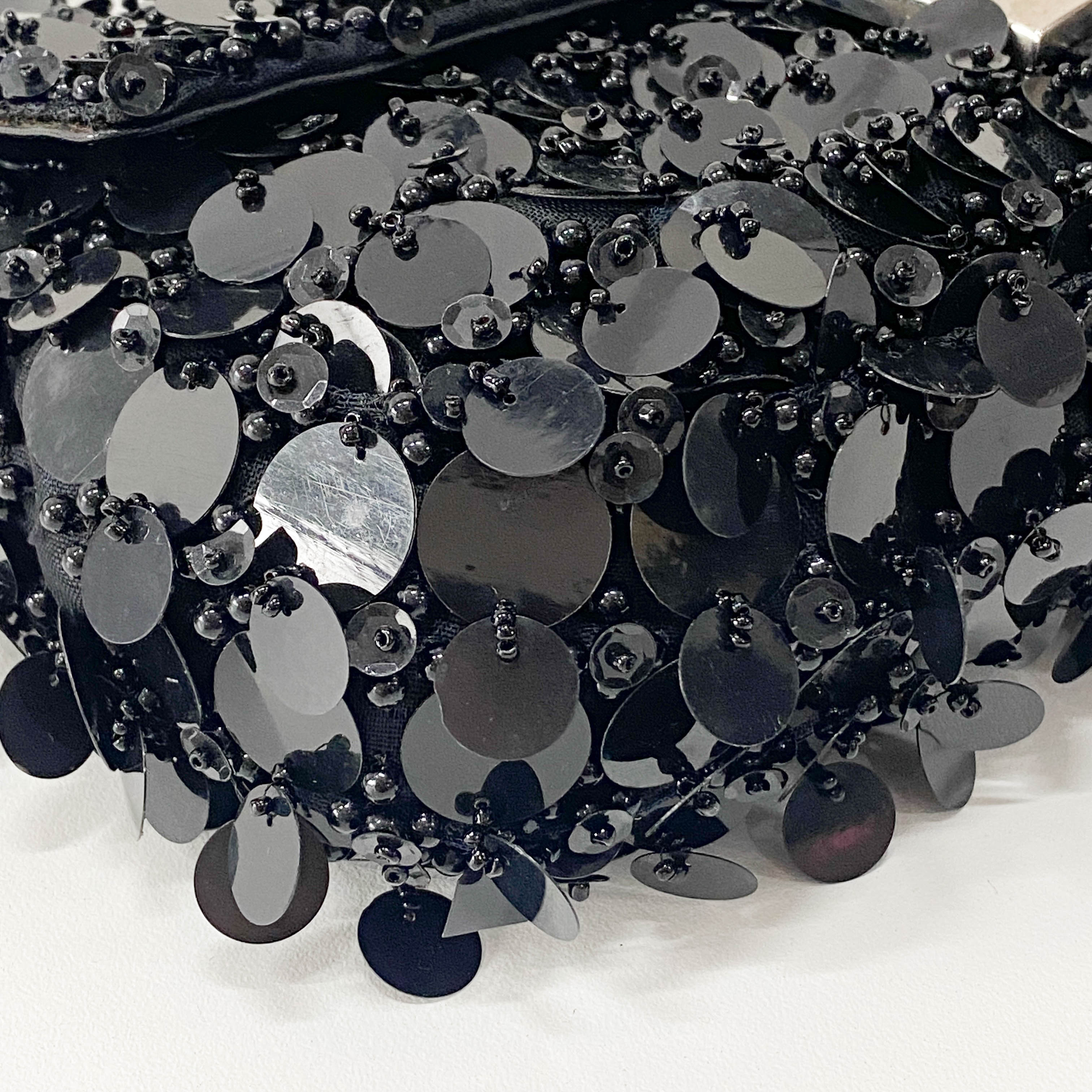 Baguette Black Sequin Bag