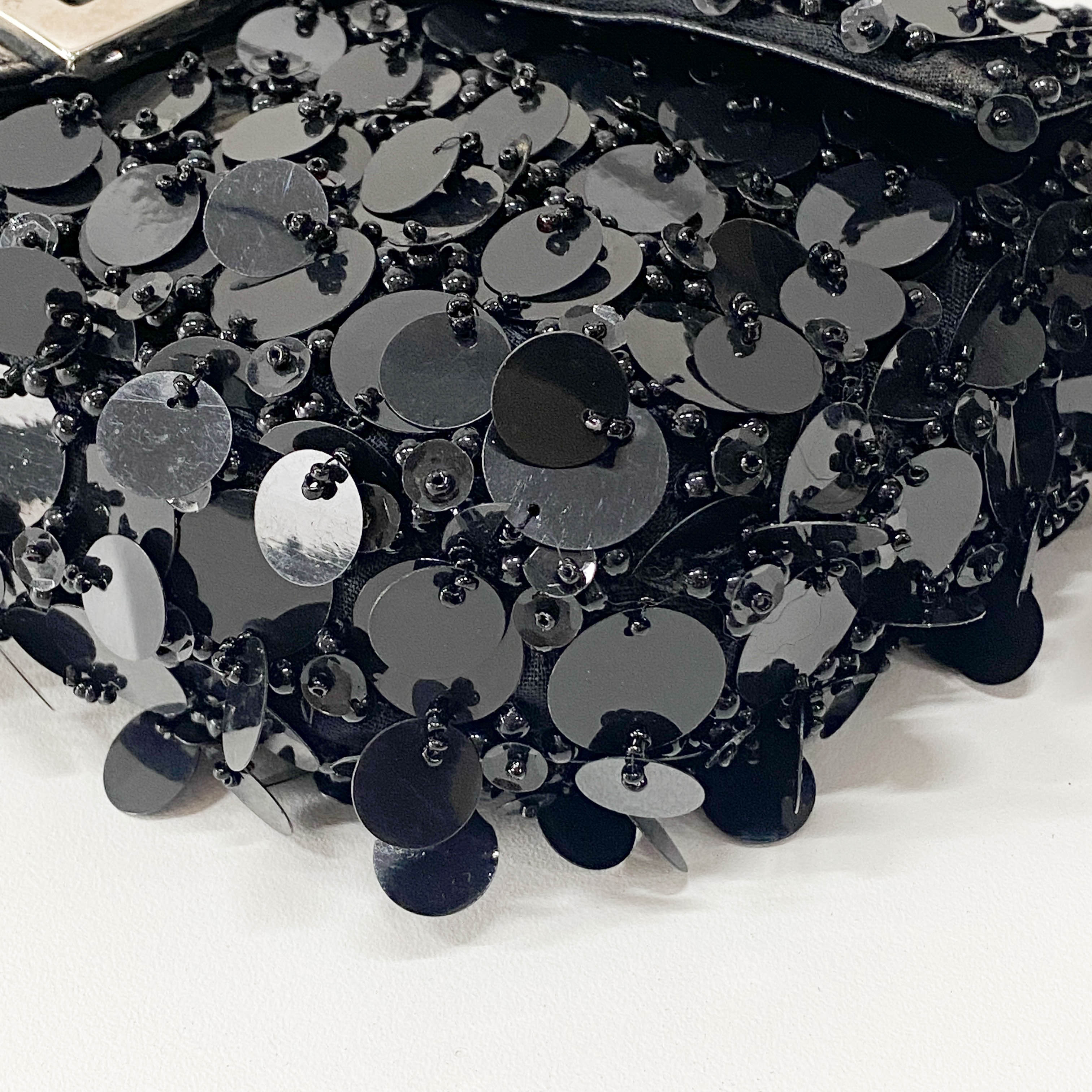 Baguette Black Sequin Bag