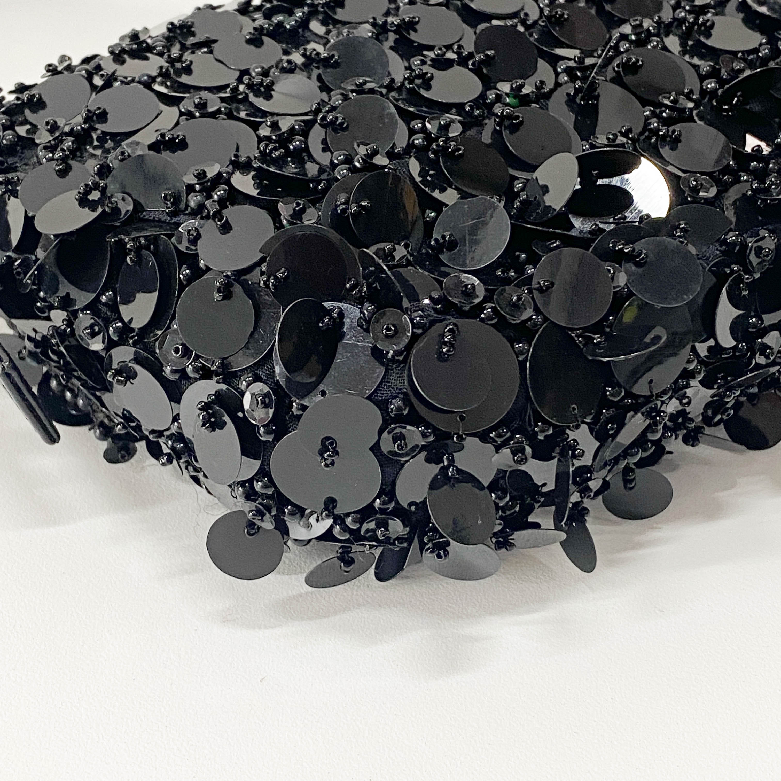 Baguette Black Sequin Bag