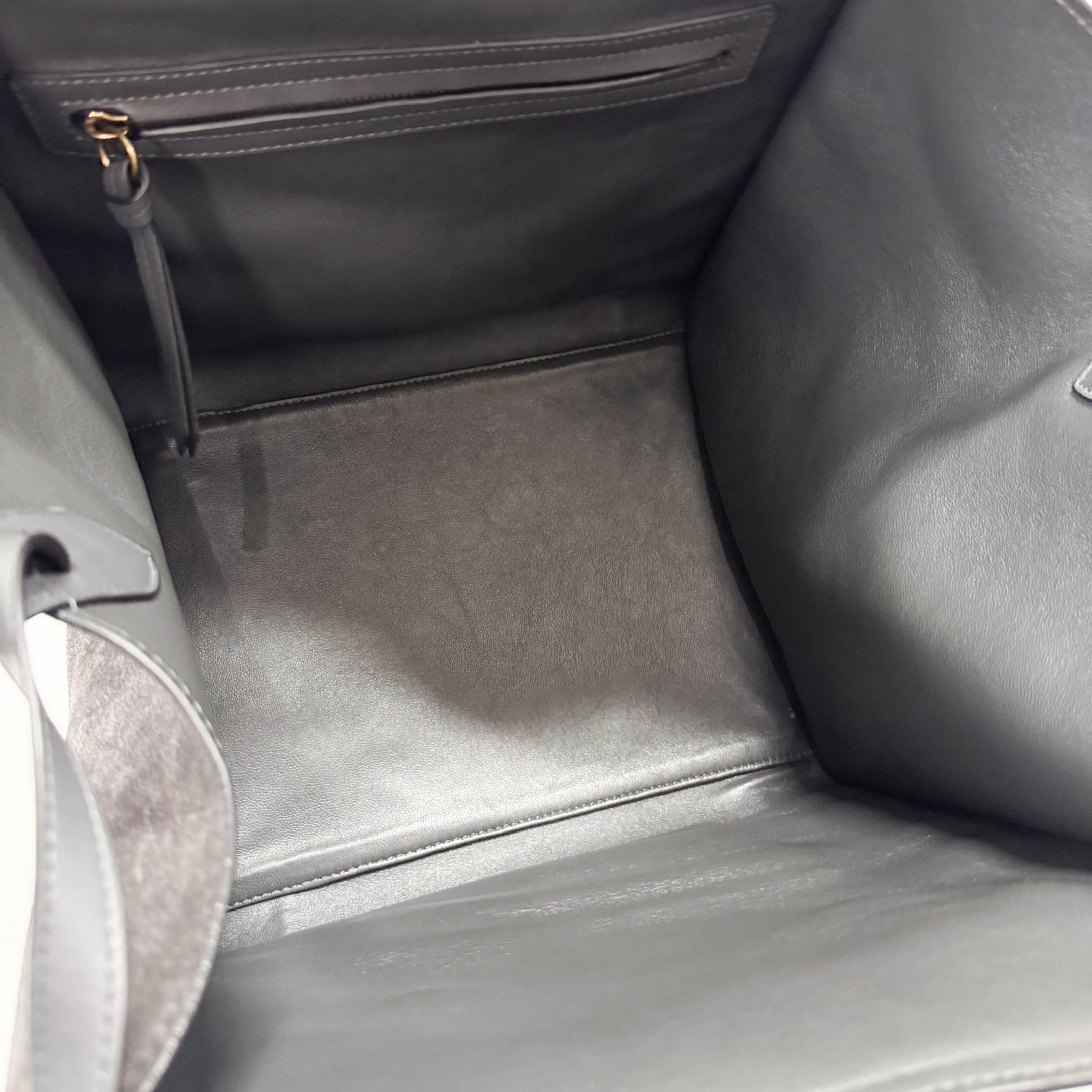 Luggage Black Suede Tote Bag