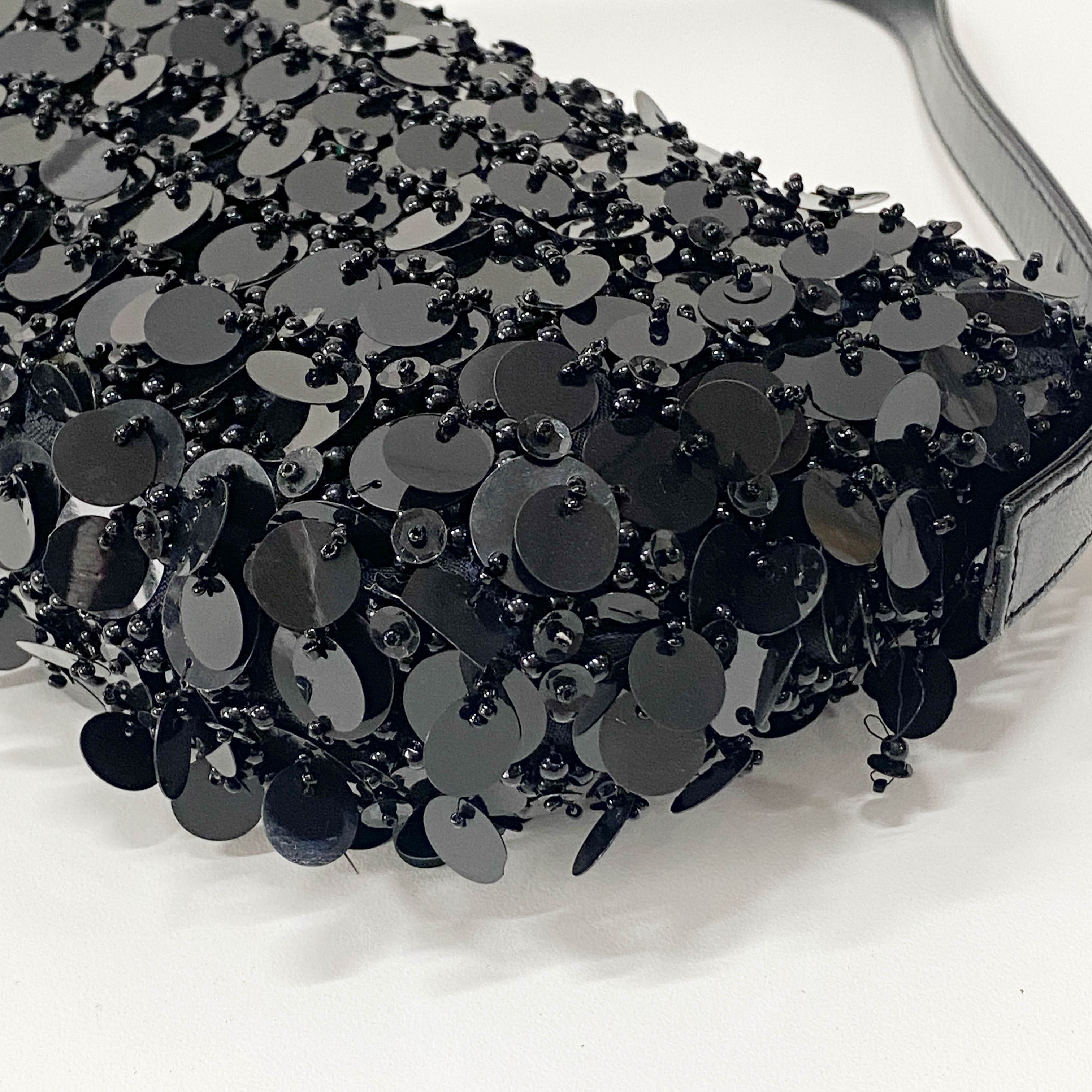 Baguette Black Sequin Bag