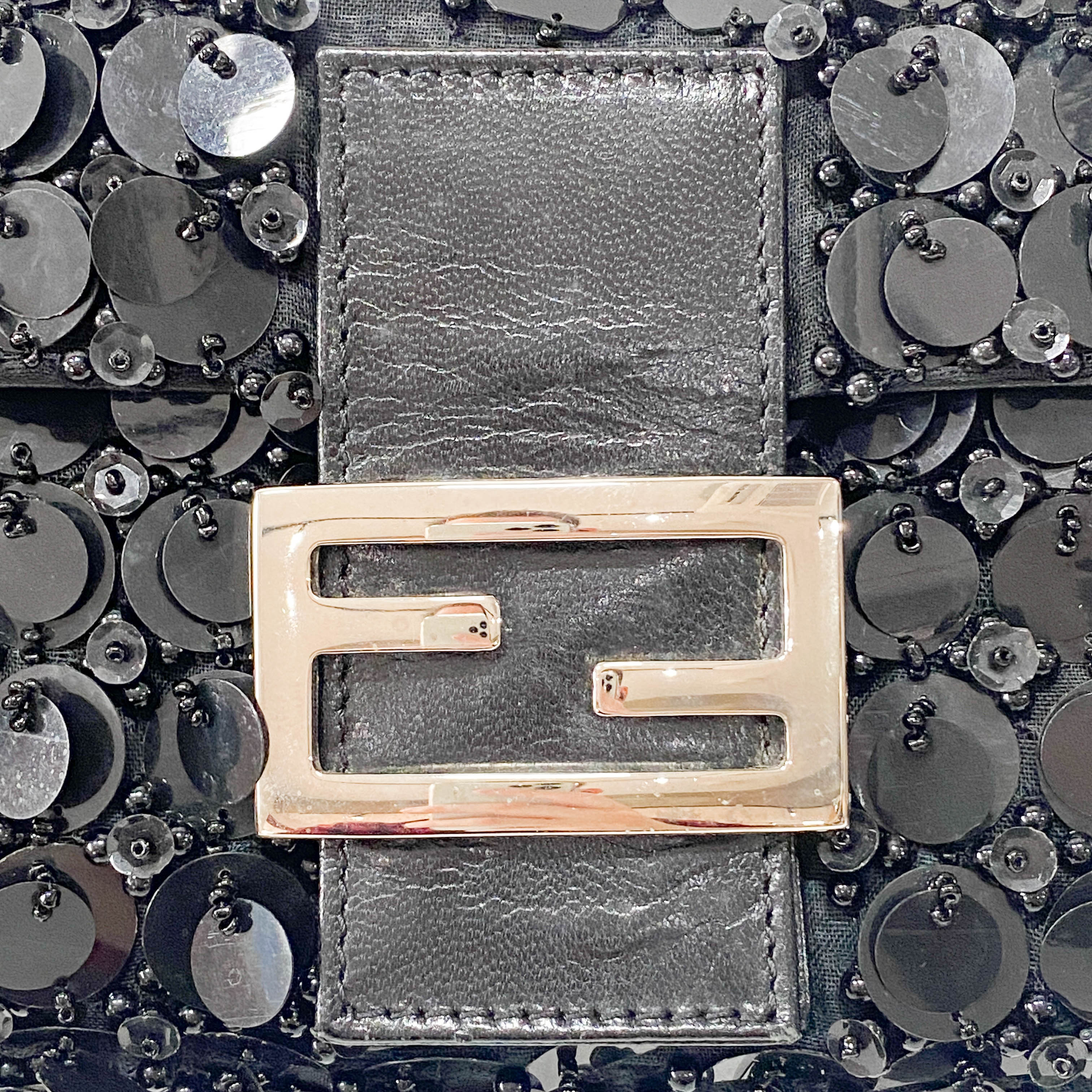 Baguette Black Sequin Bag