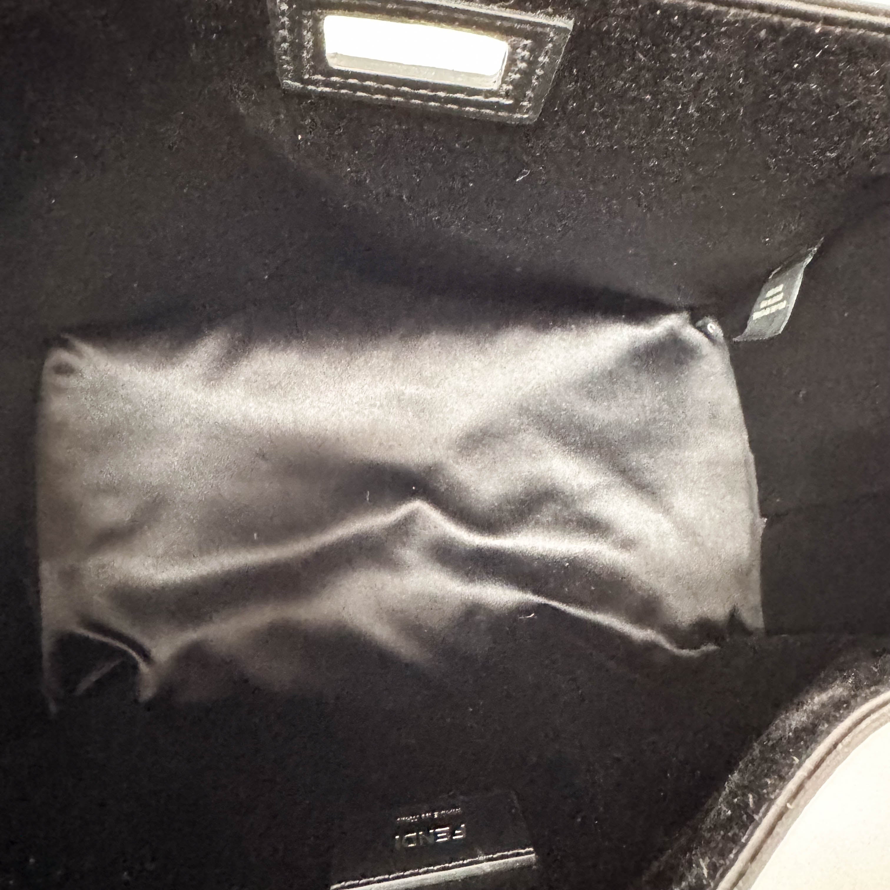 Peek-a-Boo Defender Black Satin Bag