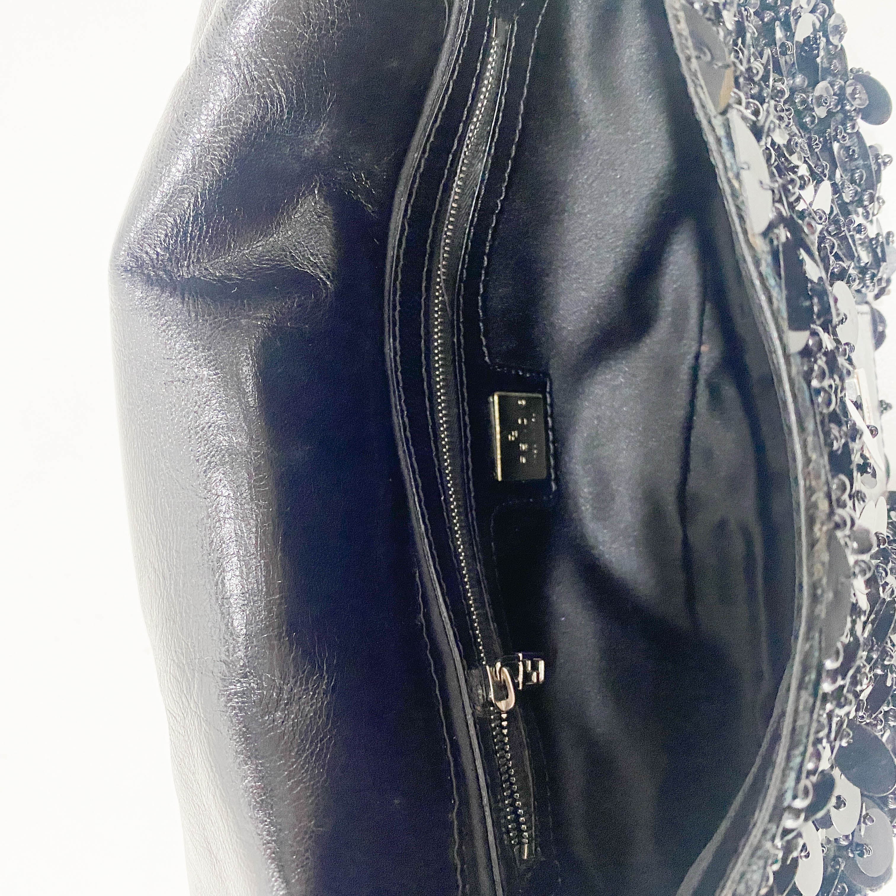 Baguette Black Sequin Bag