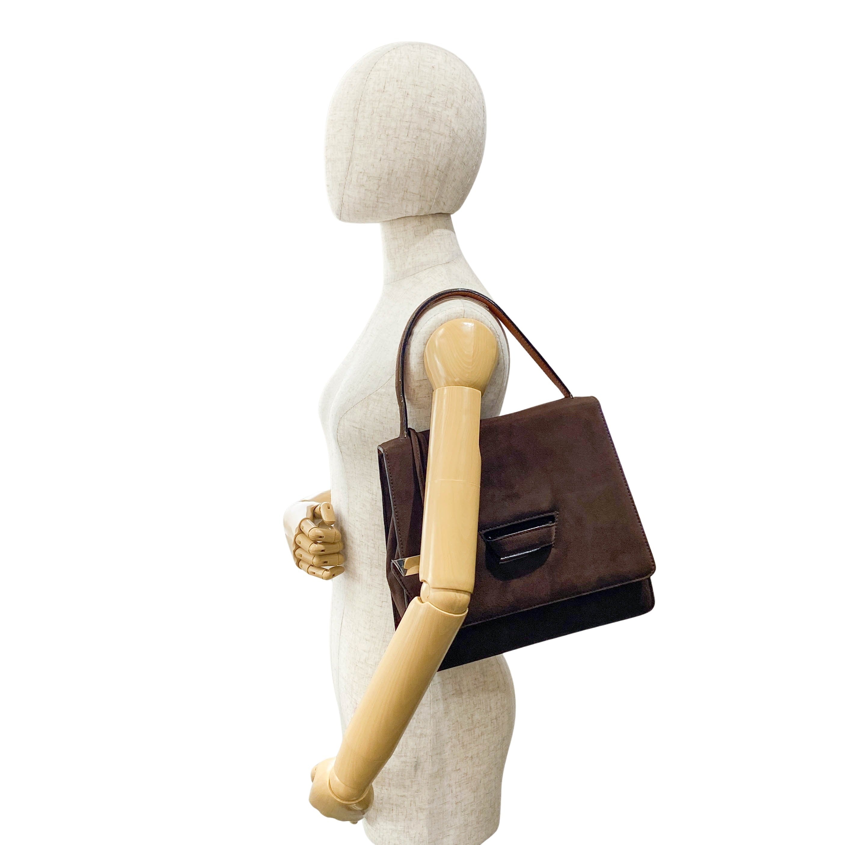 Barcelona Brown Suede Handbag